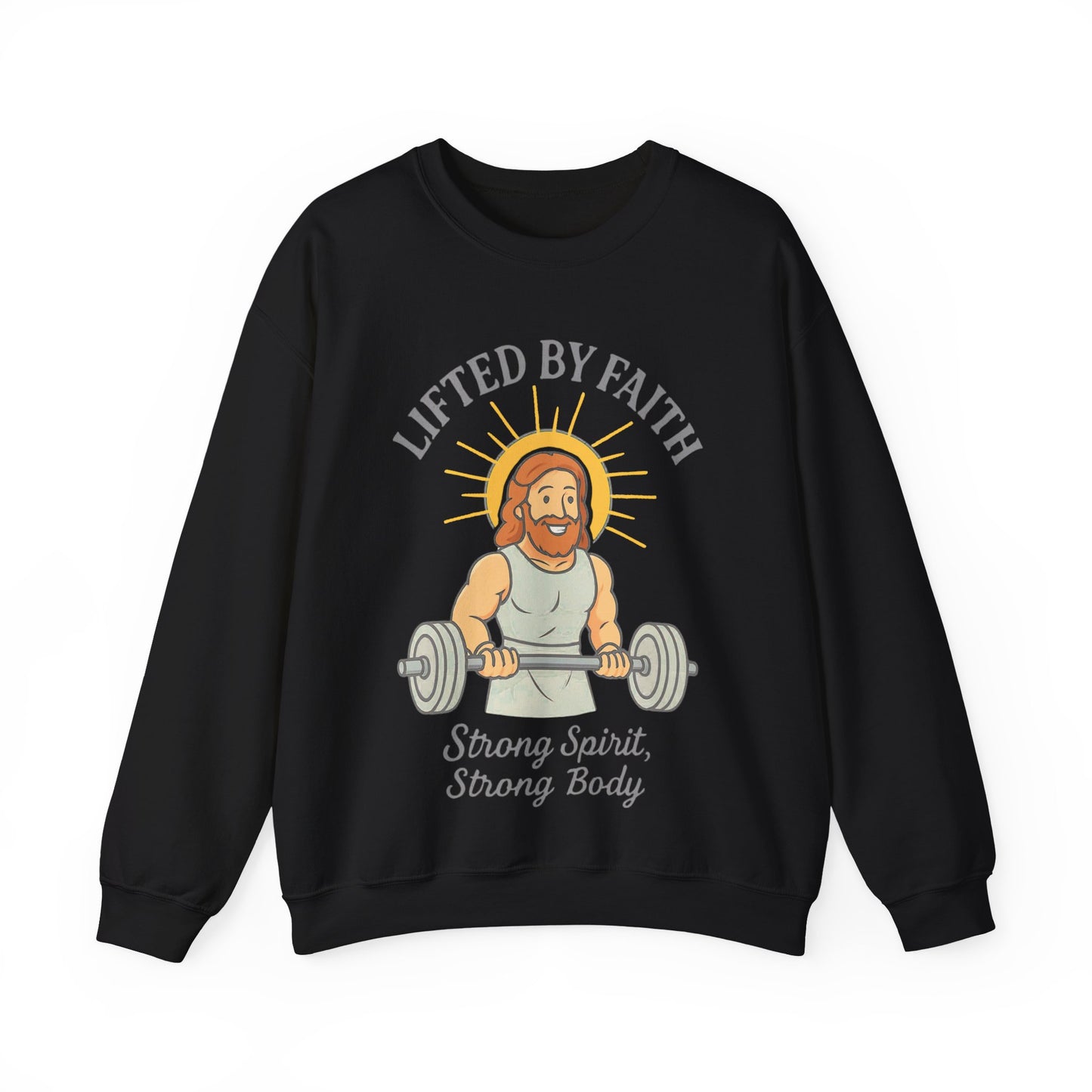 “Lifted by Faith” Crewneck Sweatshirt – Motivational Religious Apparel