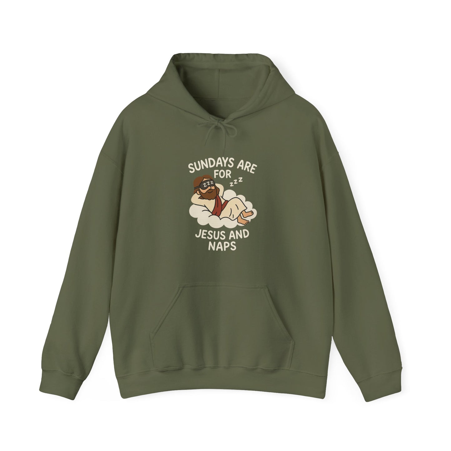 “Sundays Are for Jesus and Naps” Religious Hoodie – Unisex Pullover for Faith & Relaxation