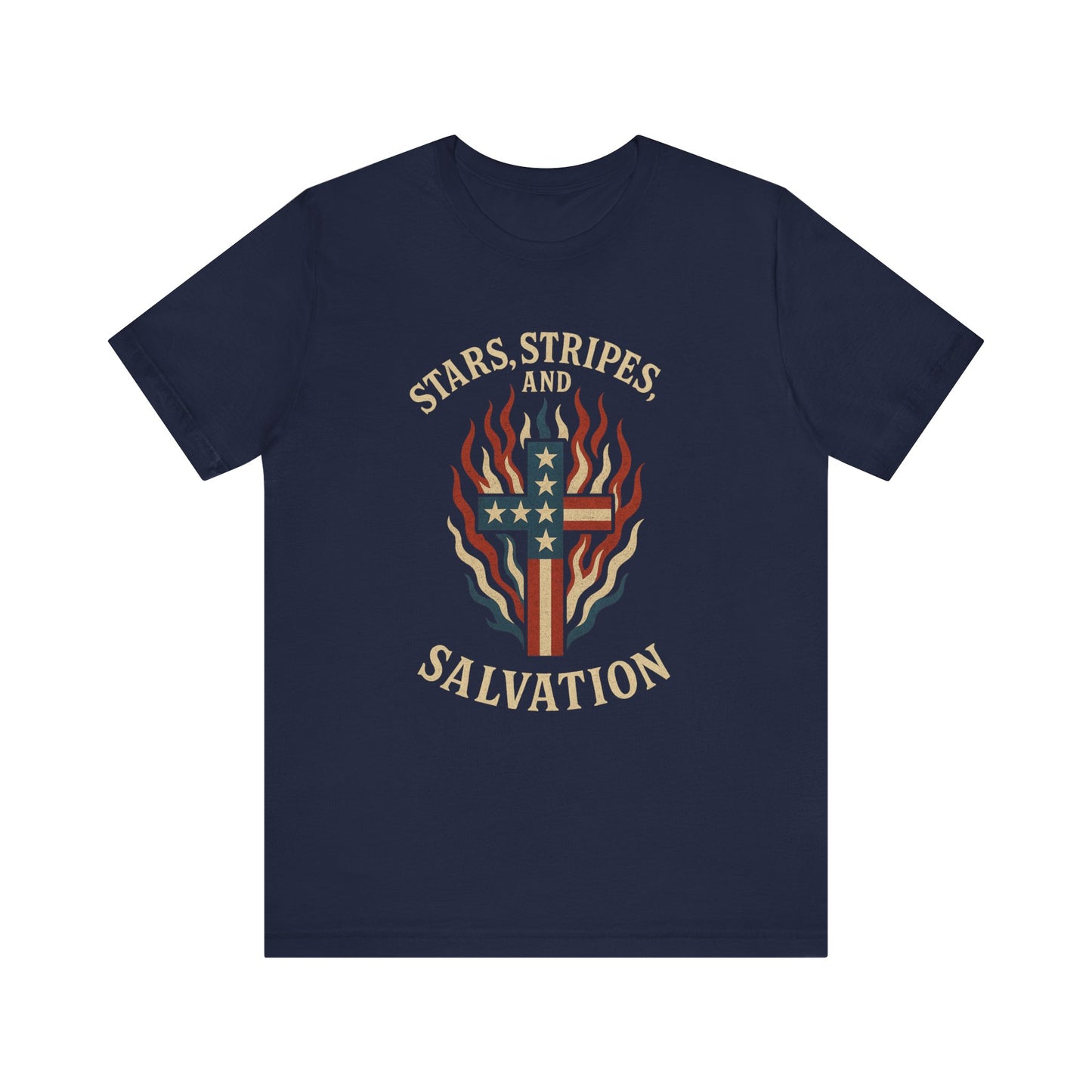 “Stars, Stripes, and Salvation” Christian T-Shirt – Patriotic Faith Tee