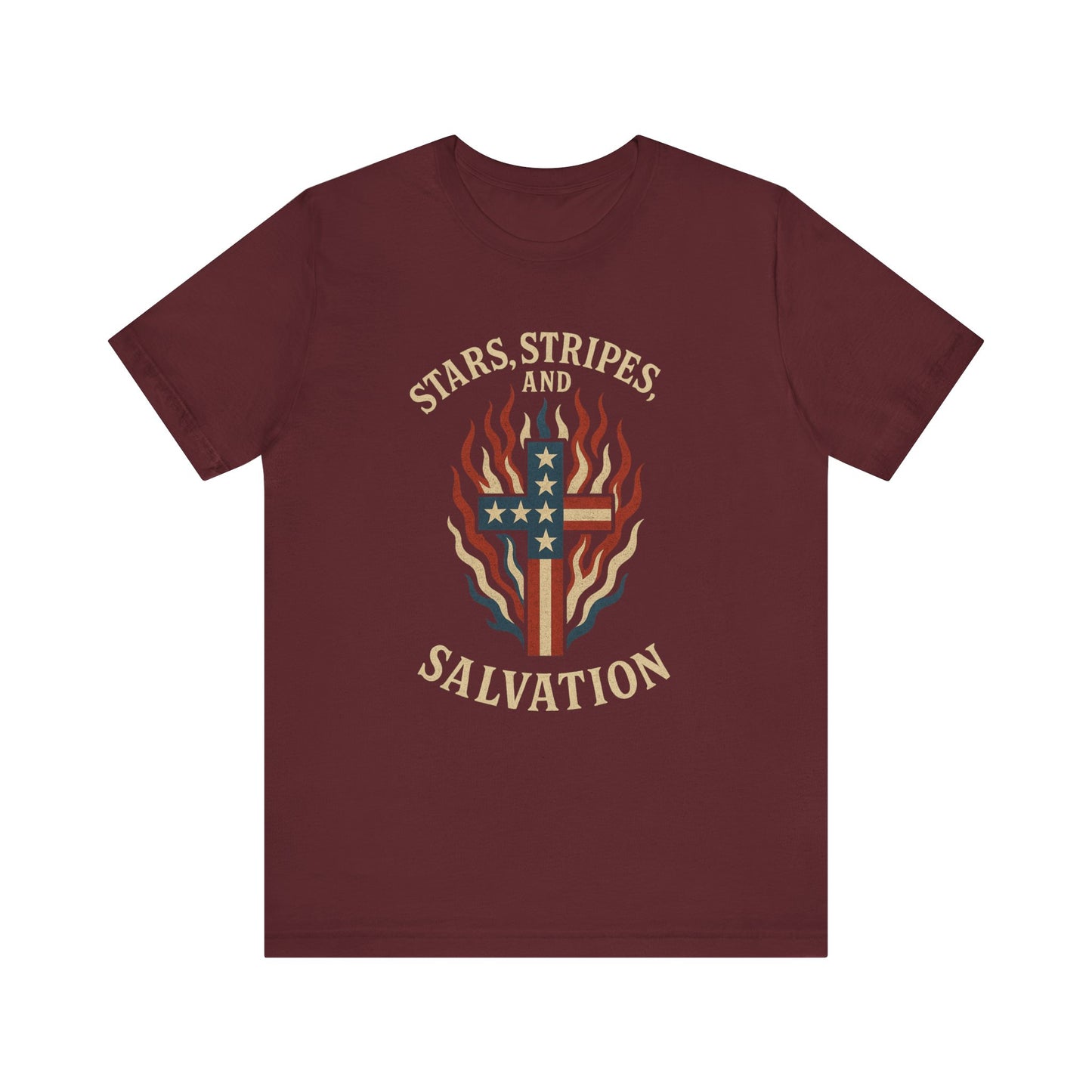“Stars, Stripes, and Salvation” Christian T-Shirt – Patriotic Faith Tee