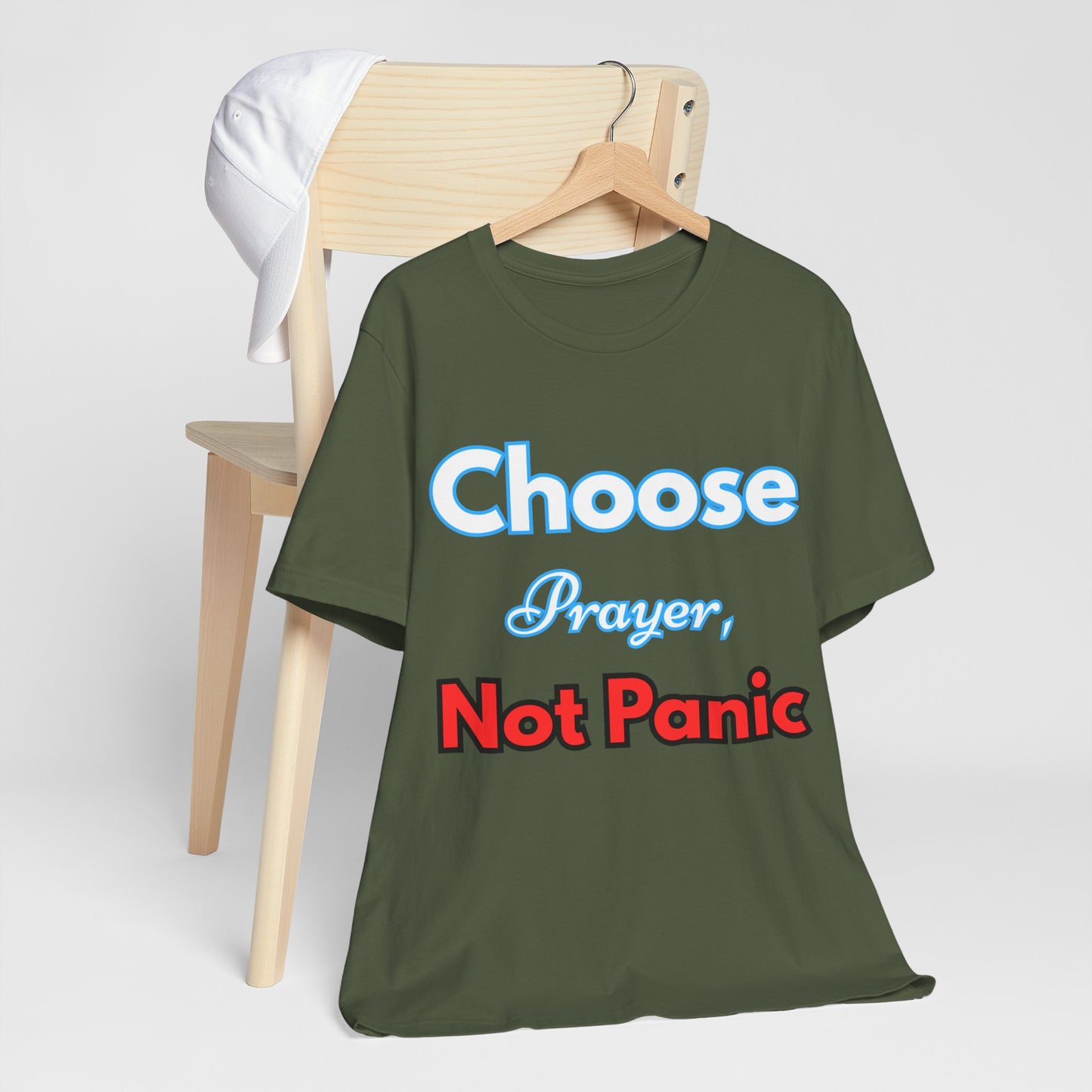“Choose Prayer, Not Panic” Religious Graphic Tee – Unisex Inspirational Shirt