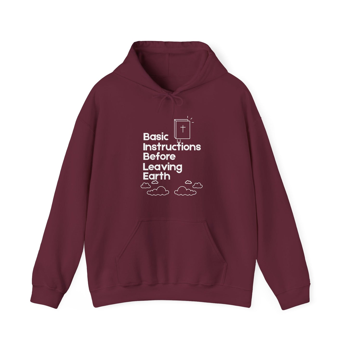 “Basic Instructions Before Leaving Earth” Religious Acronym Hoodie – Unisex Faith-Inspired Pullover