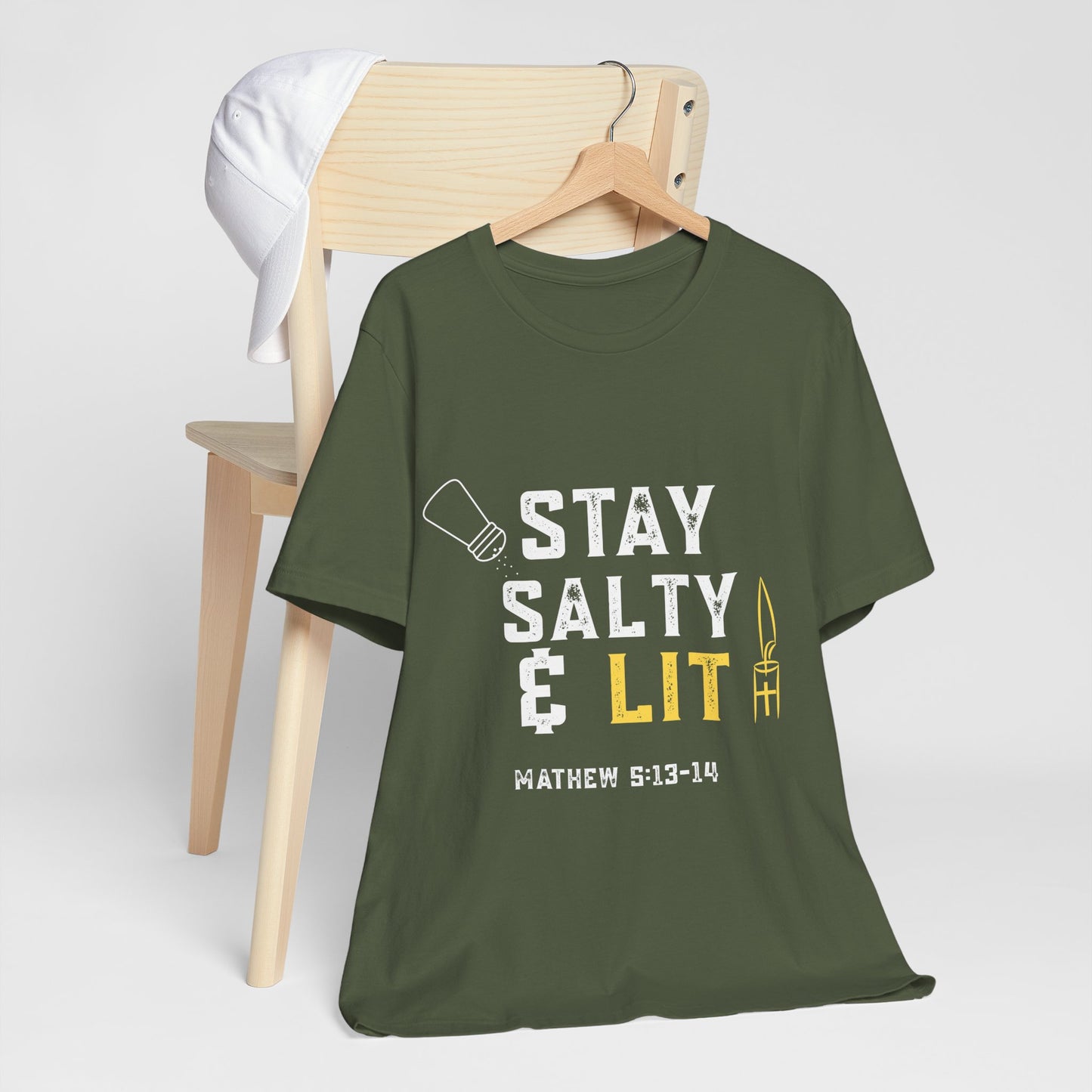 “Stay Salty & Lit” Religious T-Shirt – Bold Faith with a Biblical Twist