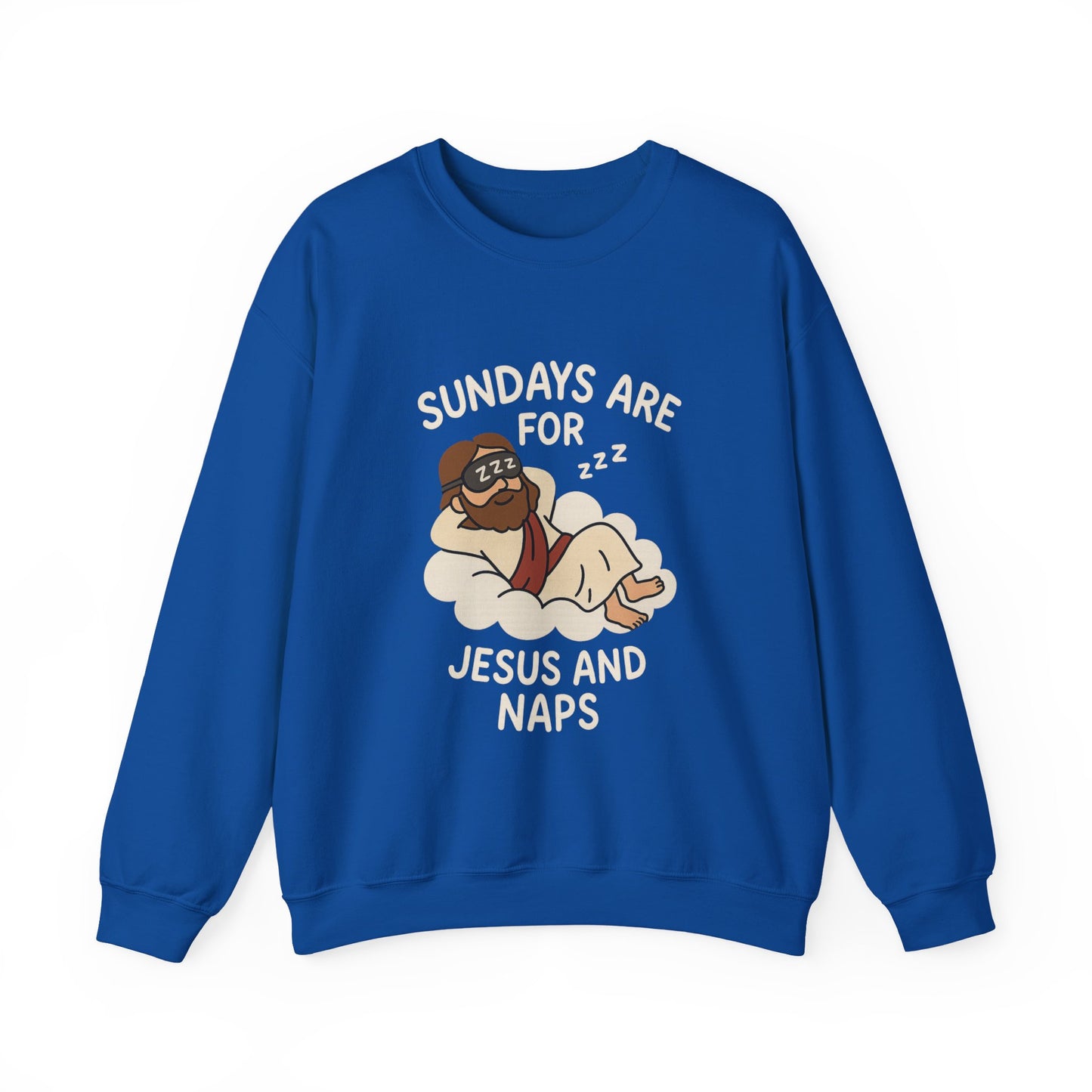“Sundays Are for Jesus and Naps” Crewneck Sweatshirt – Cozy Religious Weekend Wear