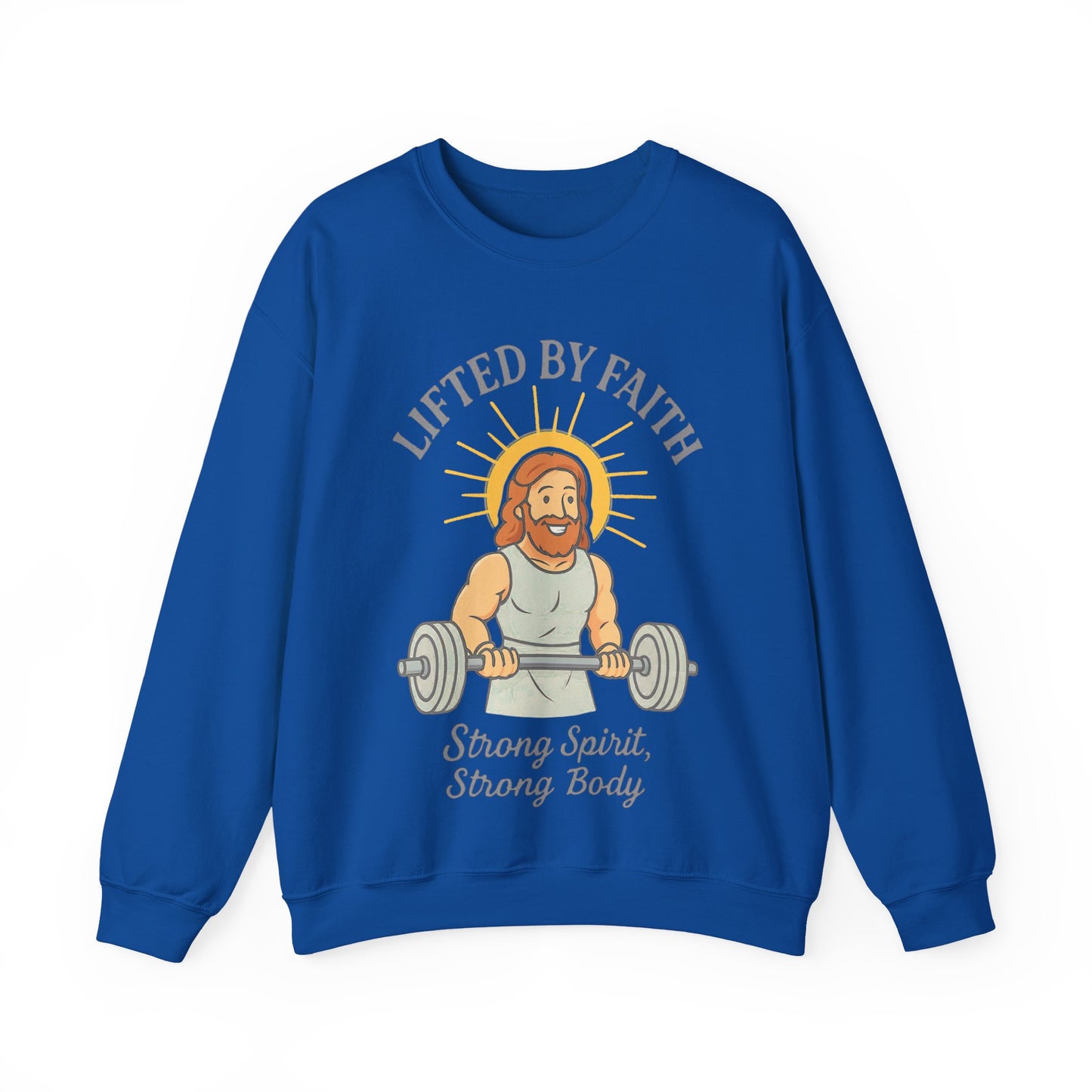 “Lifted by Faith” Crewneck Sweatshirt – Motivational Religious Apparel