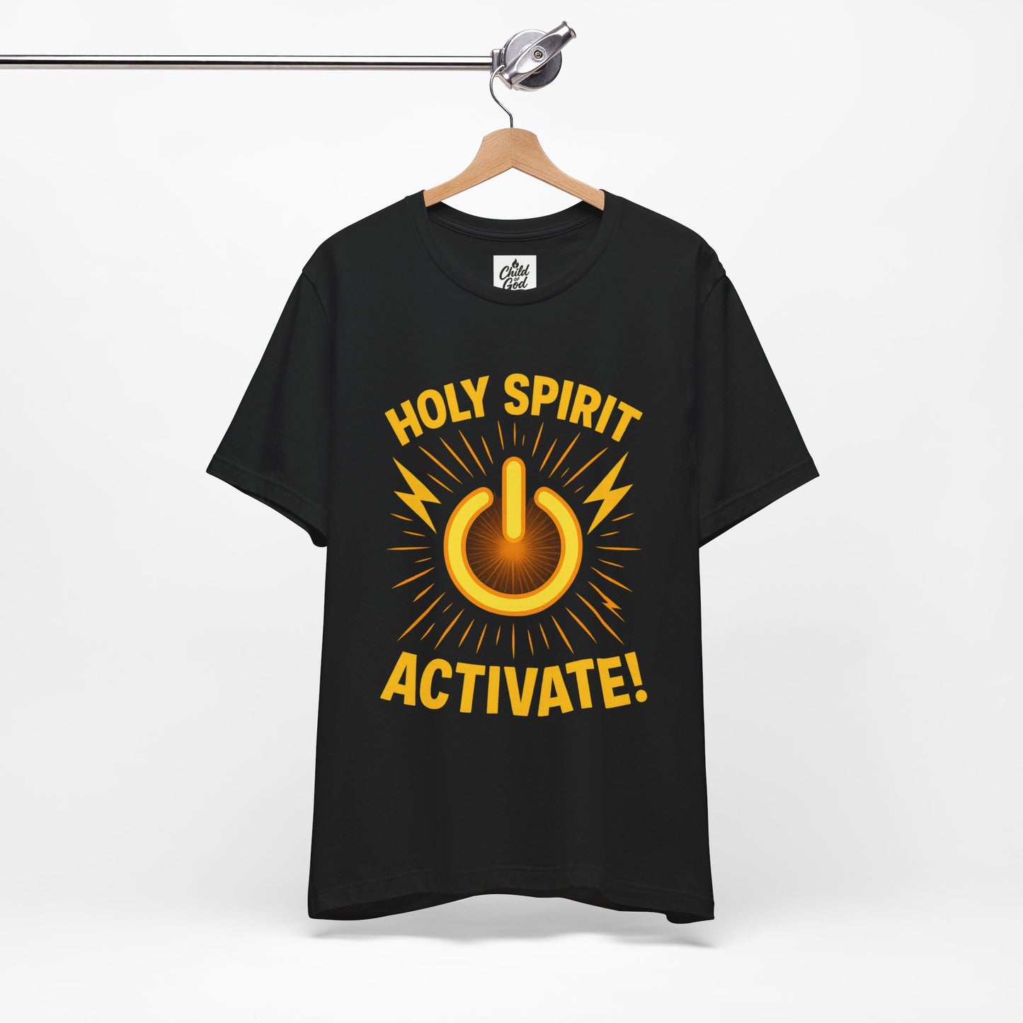 "Holy Spirit Activate" . Unisex Jersey Short Sleeve Tee - Casual Christian Graphic Shirt for Positive Vibes