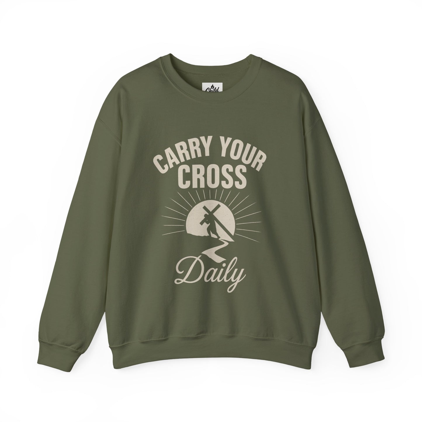 "Carry Your Cross Daily" . Christian Sweatshirt
