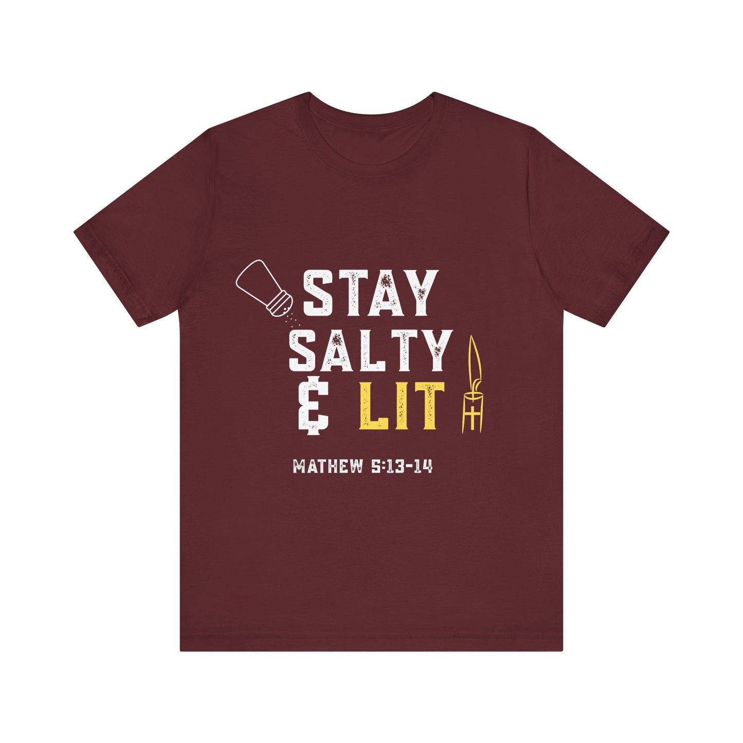 “Stay Salty & Lit” Religious T-Shirt – Bold Faith with a Biblical Twist