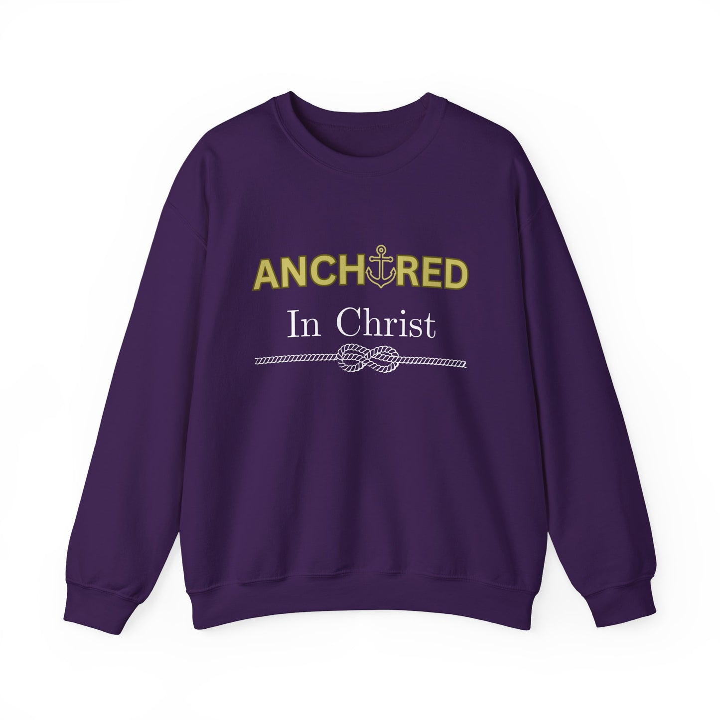 “Anchored in Christ” Religious Crewneck Sweatshirt – Faith-Based Comfort for Everyday Wear