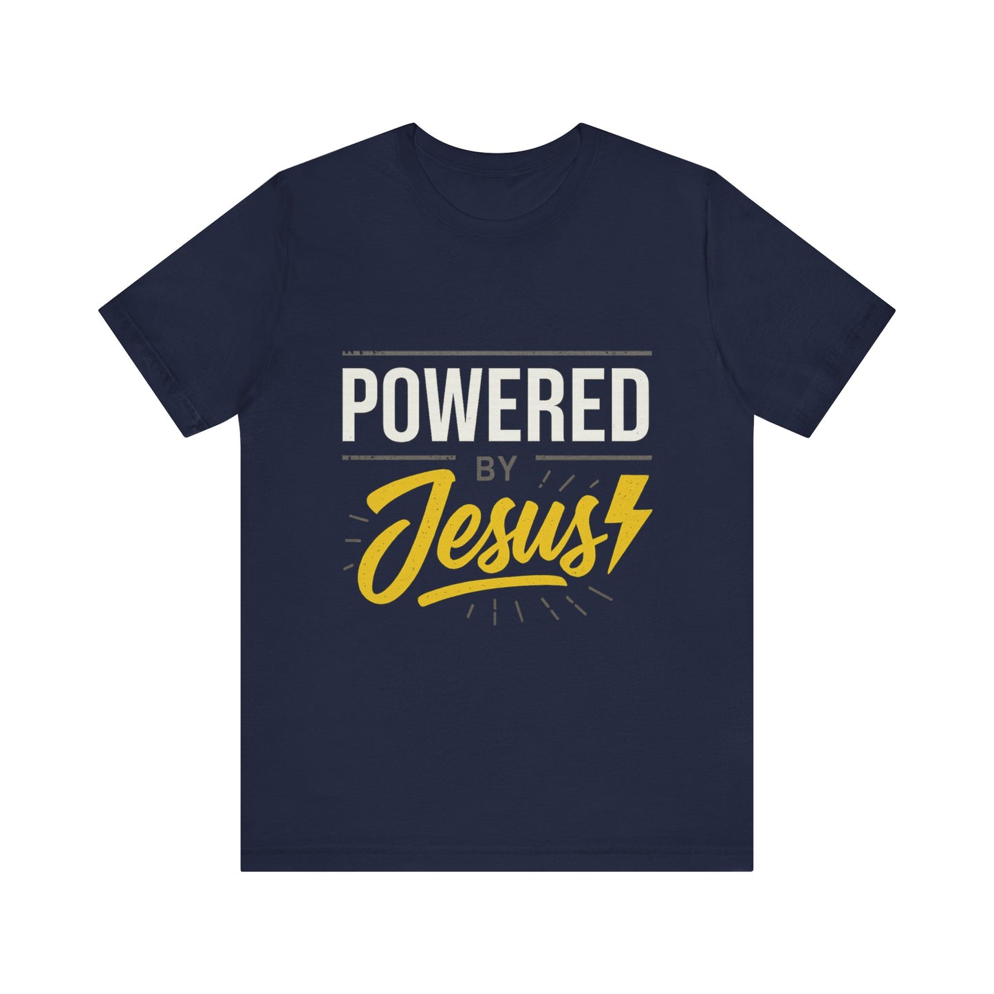 “Powered By Jesus” Religious T-Shirt – Faith-Fueled Motivation