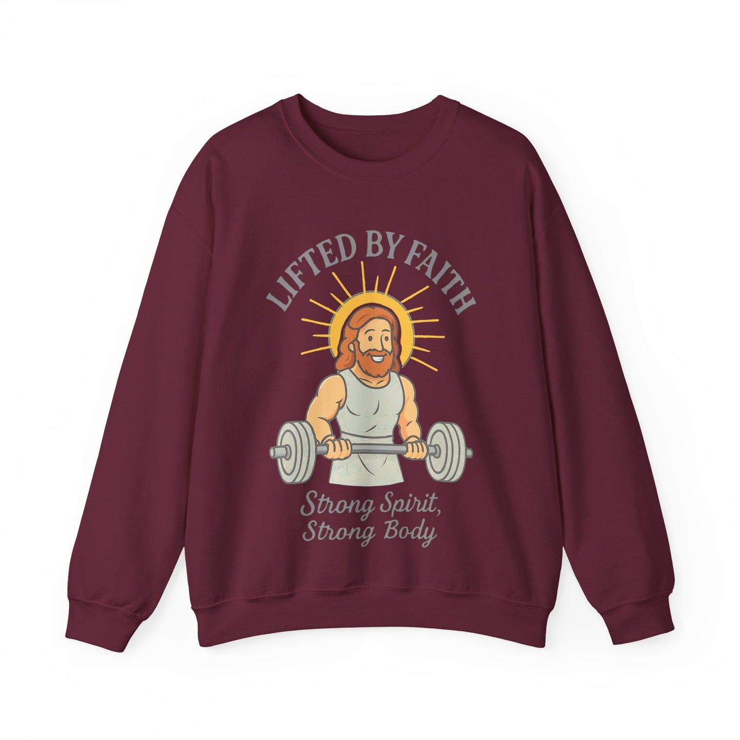 “Lifted by Faith” Crewneck Sweatshirt – Motivational Religious Apparel