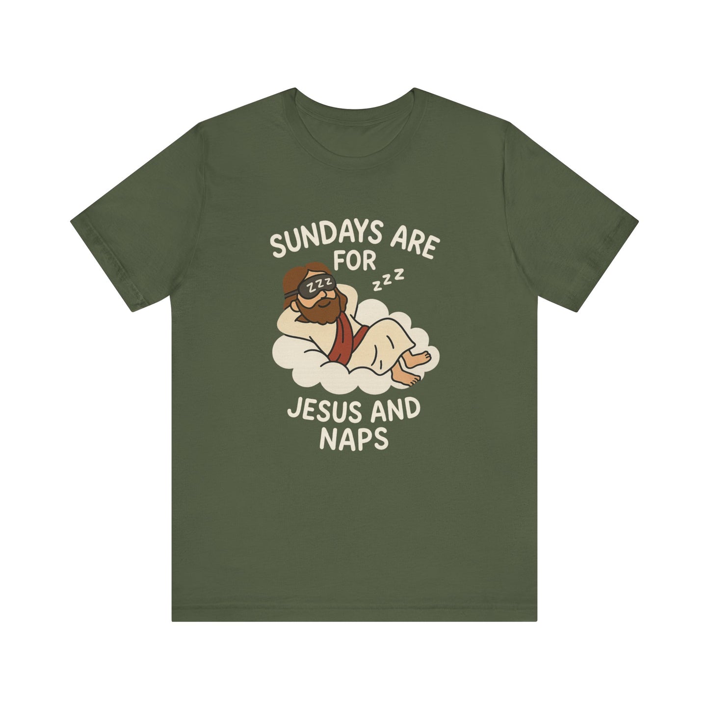 “Sundays Are for Jesus and Naps” Christian T-Shirt – Faith and Rest Tee