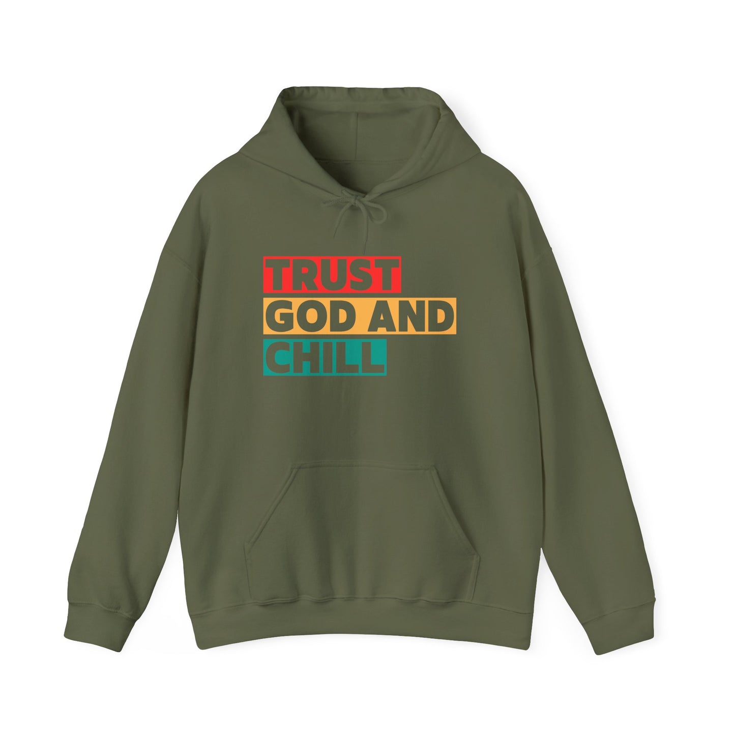 “Trust God and Chill” Religious Hoodie – Unisex Pullover for Calm and Confidence