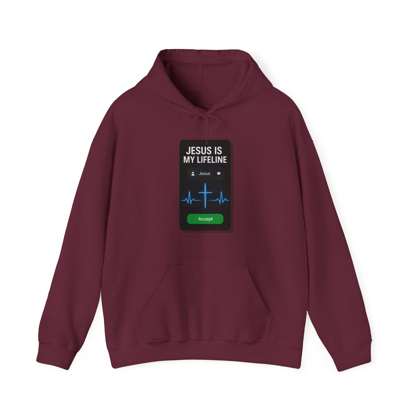 “Jesus Is My Lifeline” Religious Hoodie – Unisex Pullover for Daily Encouragement