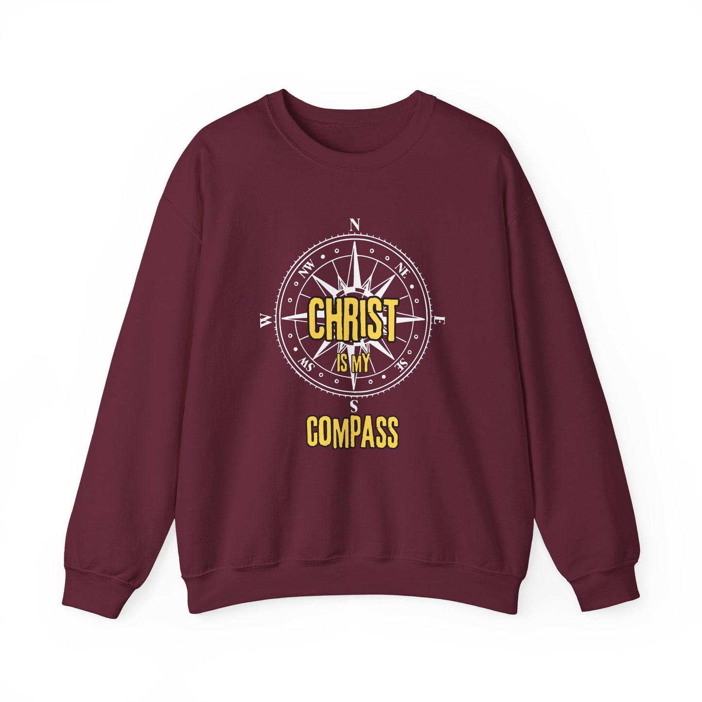 “Christ is My Compass” Crewneck Religious Sweatshirt – Faith and Comfort Combined