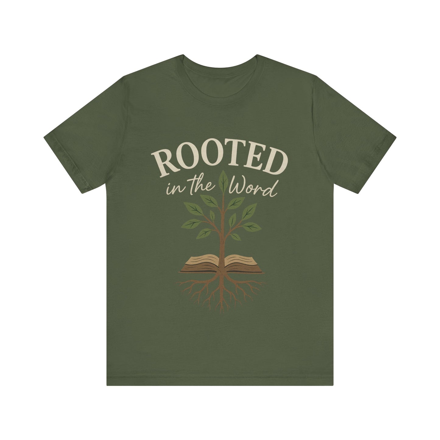 “Rooted In The Word” Religious T-Shirt – Faith-Driven Bible Message