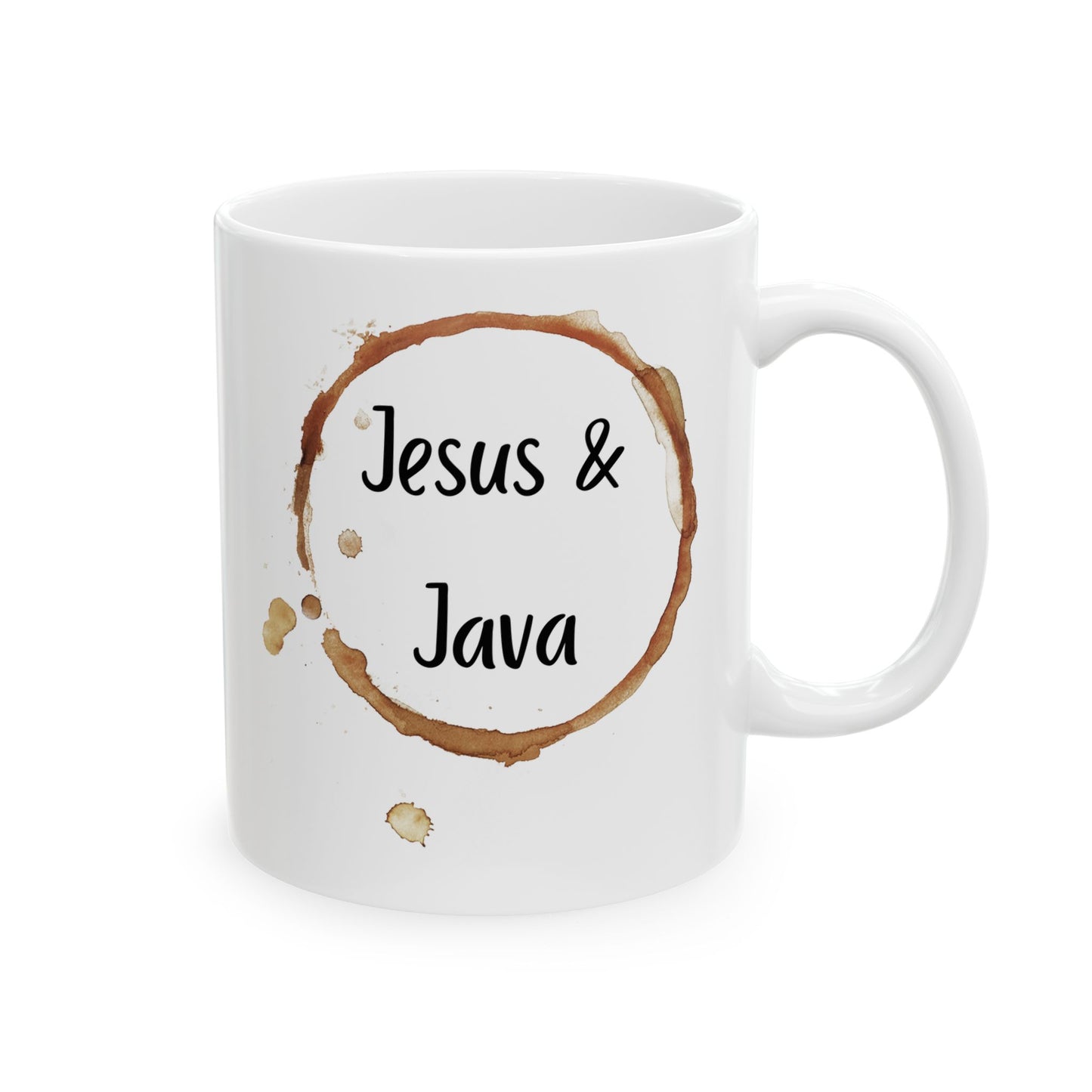 Coffee Mug - "Jesus & Java" Coffee Lovers Christian Ceramic Mug for Home & Office