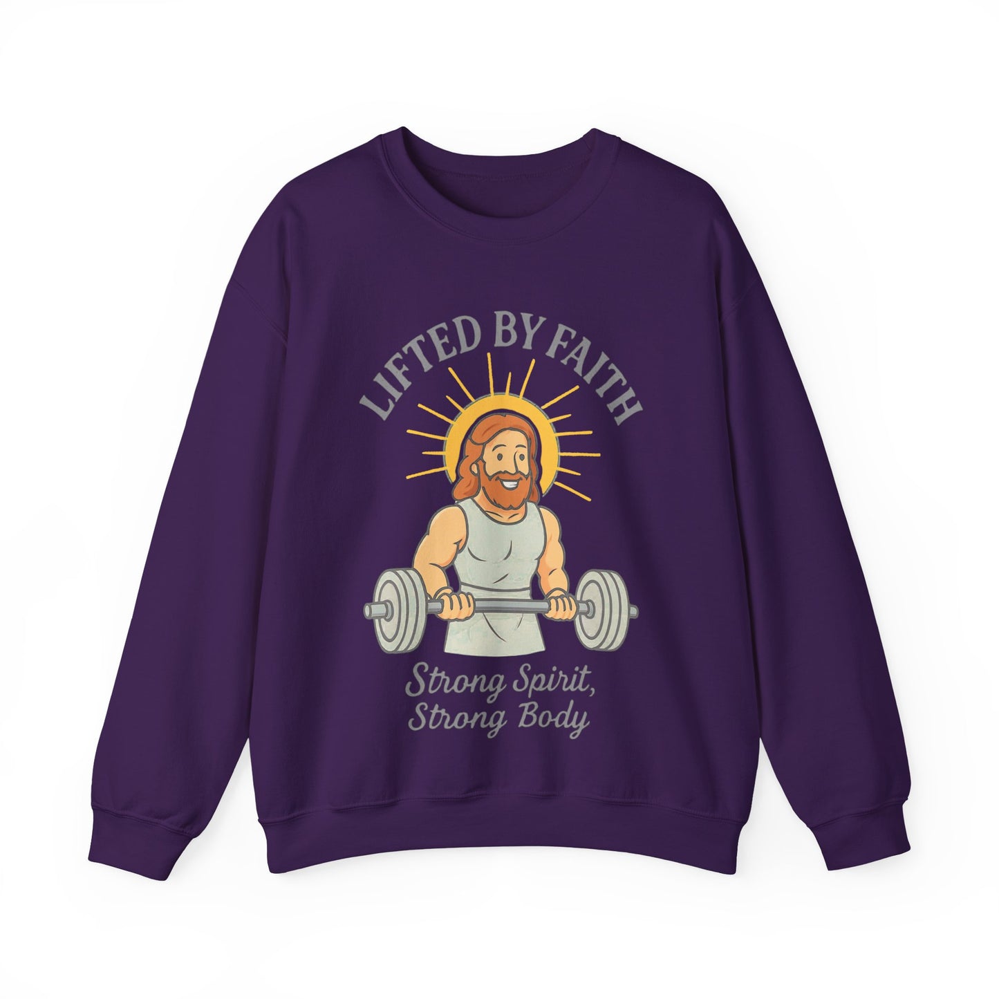 “Lifted by Faith” Crewneck Sweatshirt – Motivational Religious Apparel