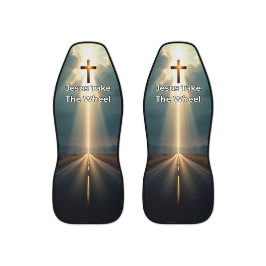 Jesus Take The Wheel Car Seat Cover - Christian Auto Accessories, Vehicle Decor, Seat Protectors, Spiritual Gifts, Religious Car Decor