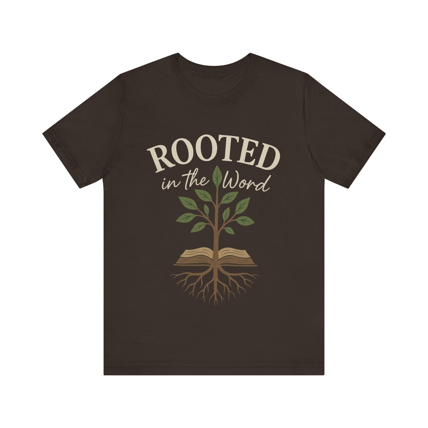 “Rooted In The Word” Religious T-Shirt – Faith-Driven Bible Message
