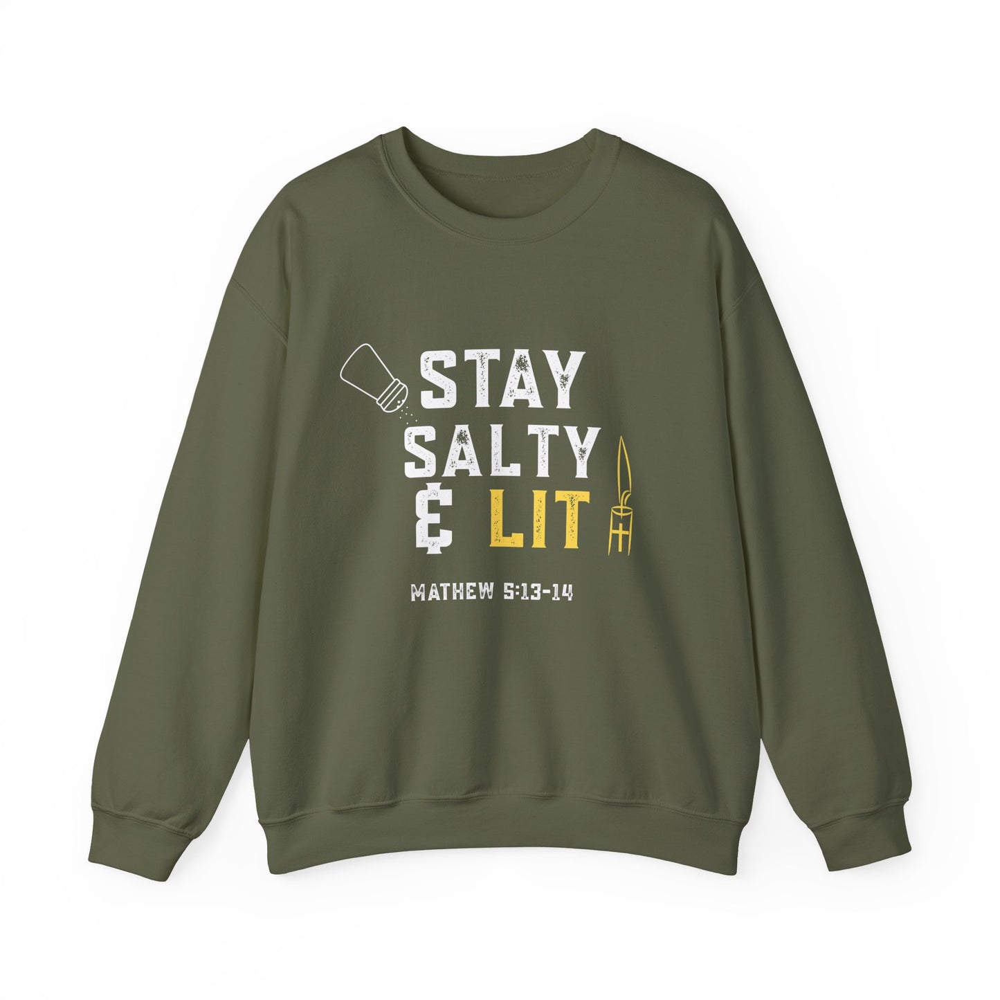 “Stay Salty & Lit” Crewneck Sweatshirt – Modern Religious Apparel