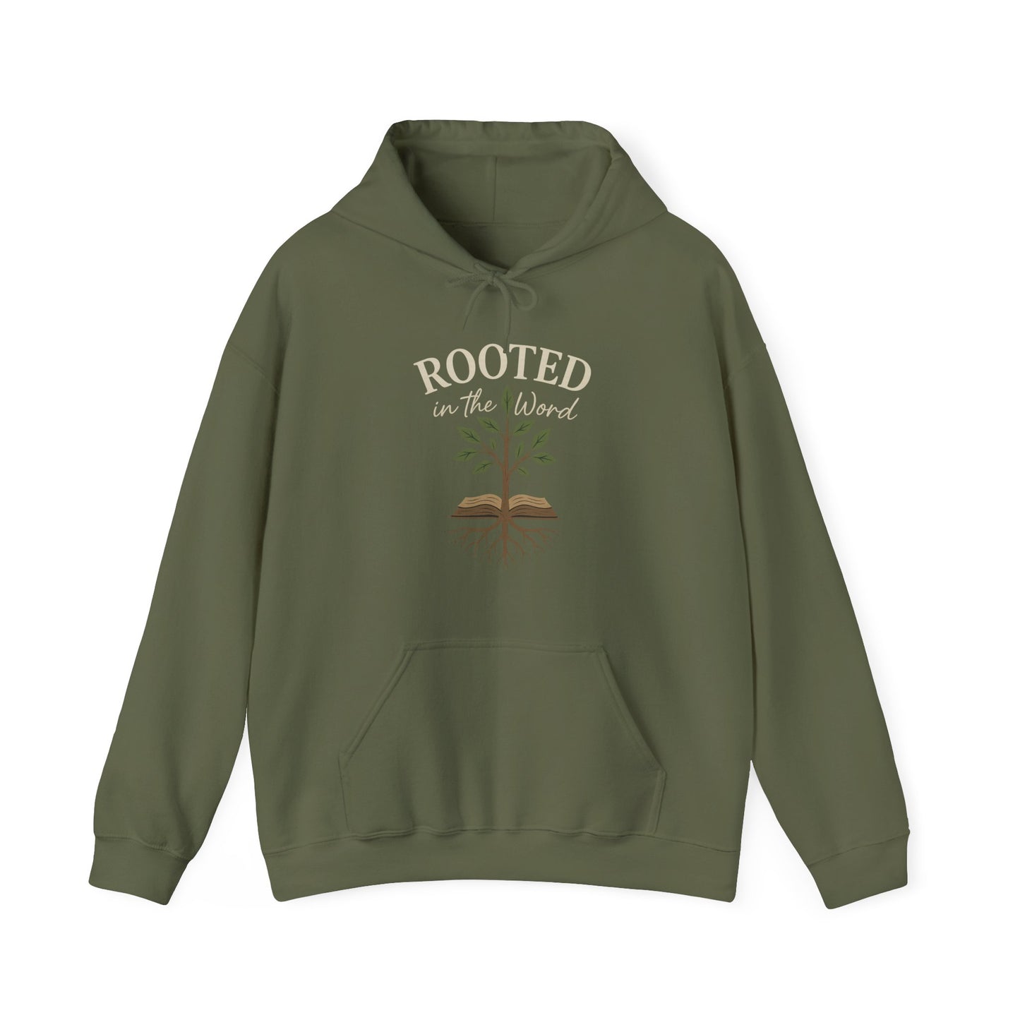 “Rooted In The Word” Religious Hoodie – Unisex Pullover for Bible Believers