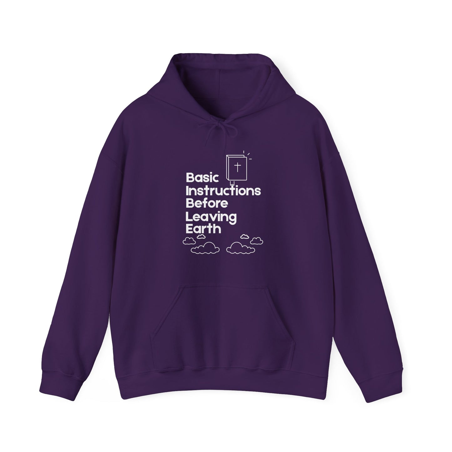 “Basic Instructions Before Leaving Earth” Religious Acronym Hoodie – Unisex Faith-Inspired Pullover
