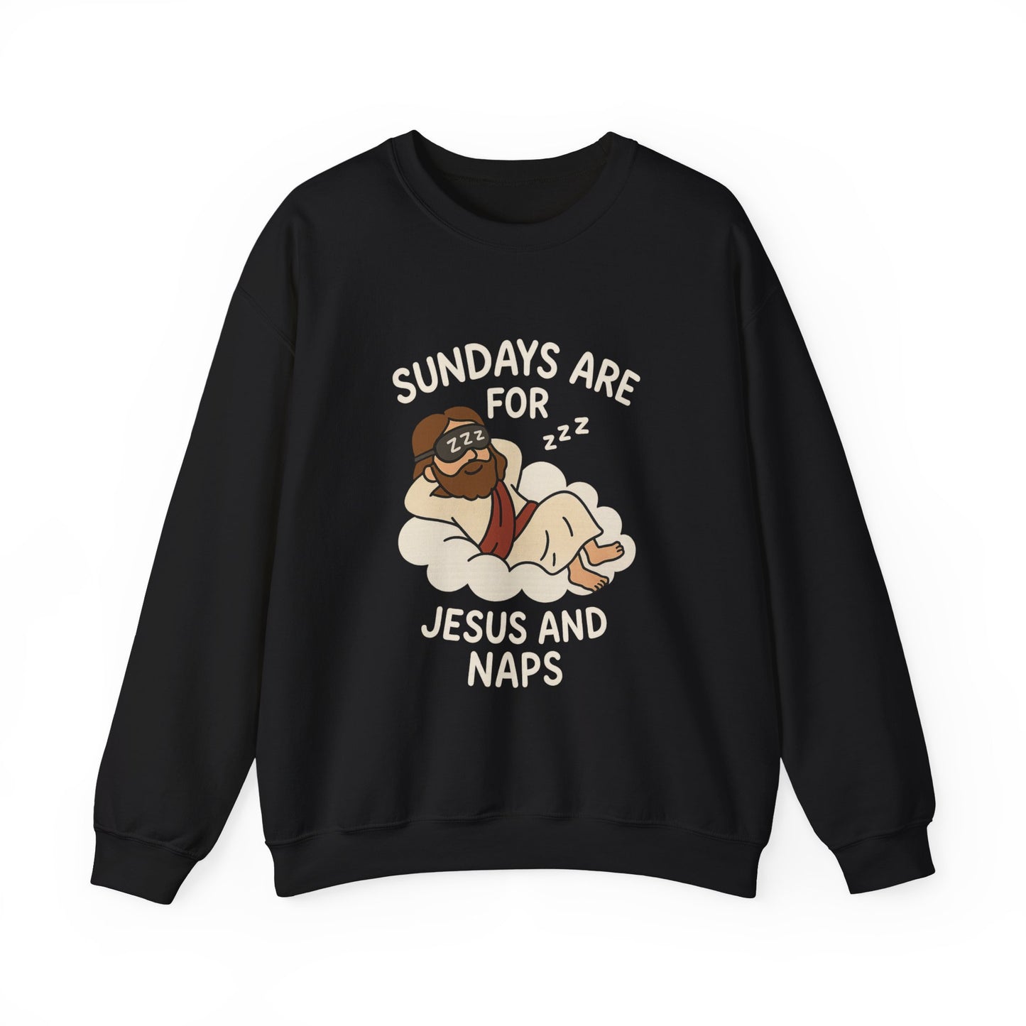 “Sundays Are for Jesus and Naps” Crewneck Sweatshirt – Cozy Religious Weekend Wear
