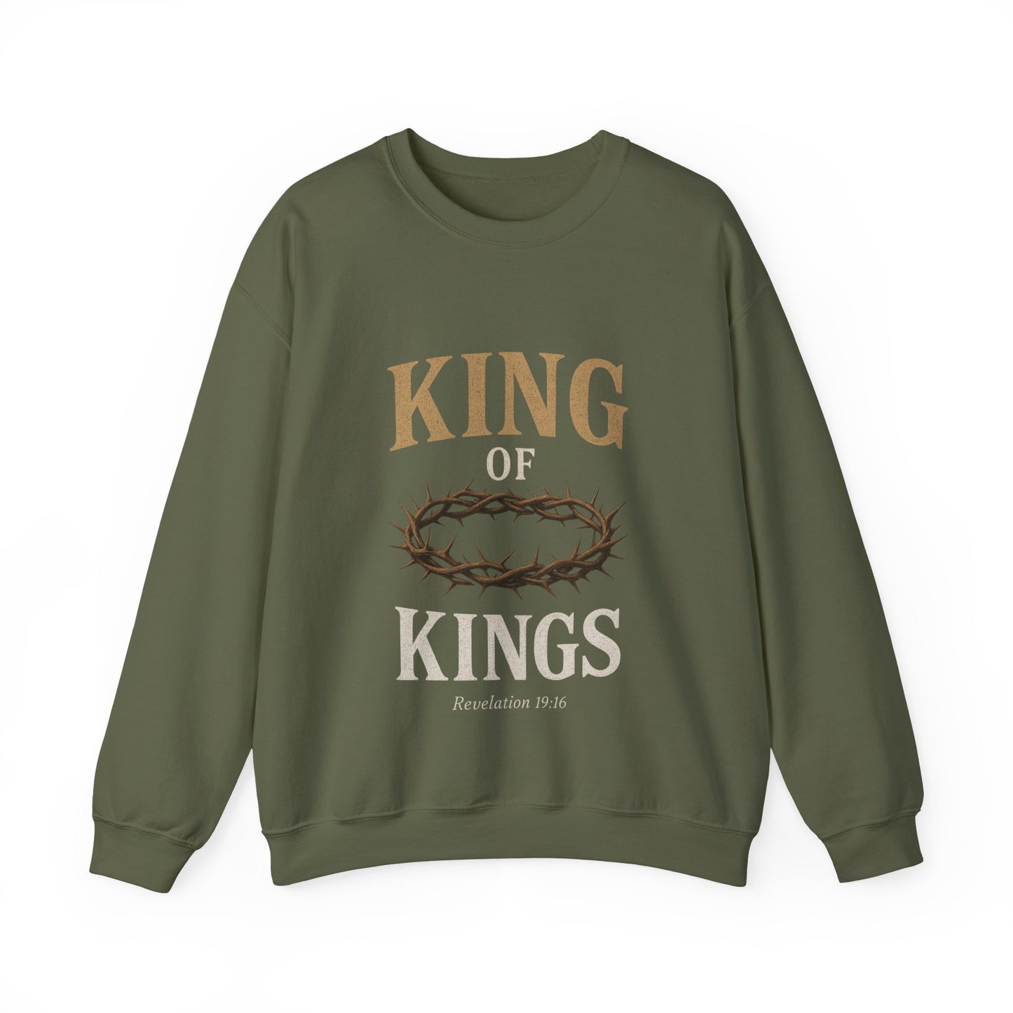 “King of Kings” Crewneck Sweatshirt – Classic Religious Apparel