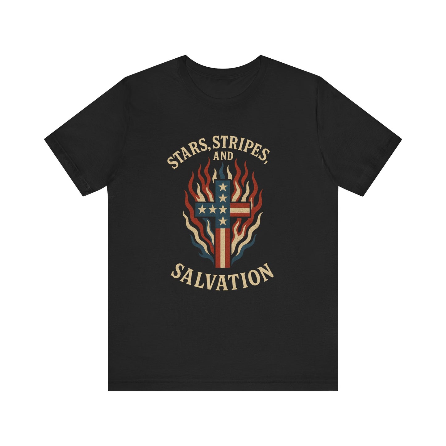 “Stars, Stripes, and Salvation” Christian T-Shirt – Patriotic Faith Tee