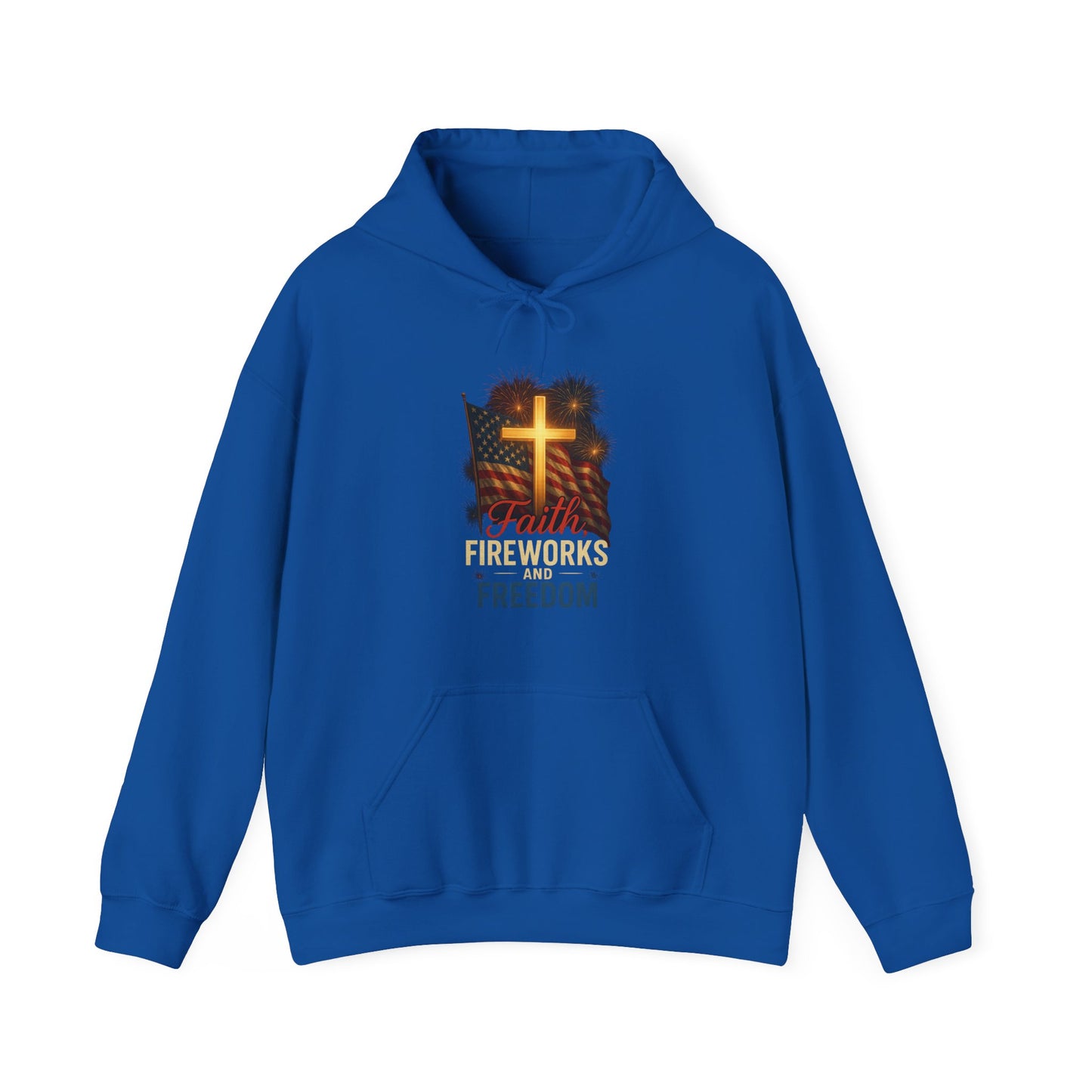 “Faith, Fireworks, and Freedom” Christian Hoodie – Unisex Pullover for Summer & Beyond