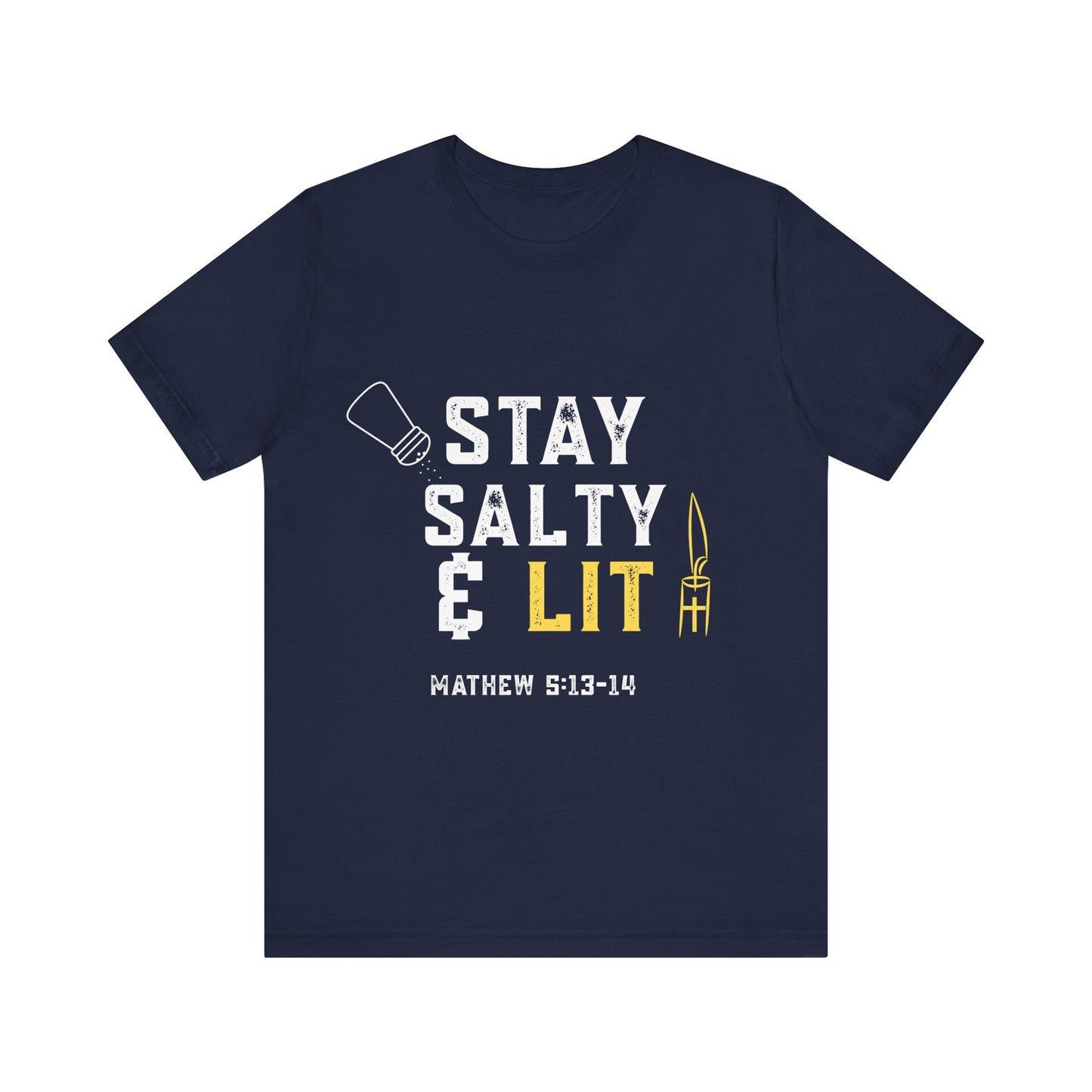 “Stay Salty & Lit” Religious T-Shirt – Bold Faith with a Biblical Twist