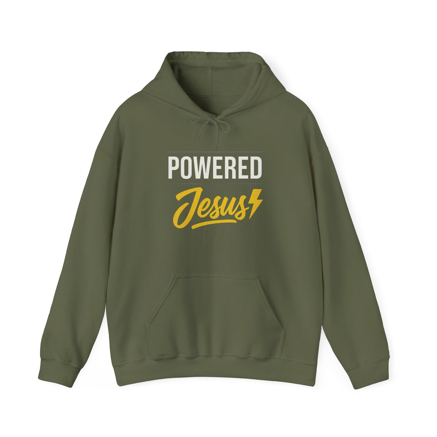 “Powered By Jesus” Religious Hoodie – Unisex Pullover for Strength Through Christ