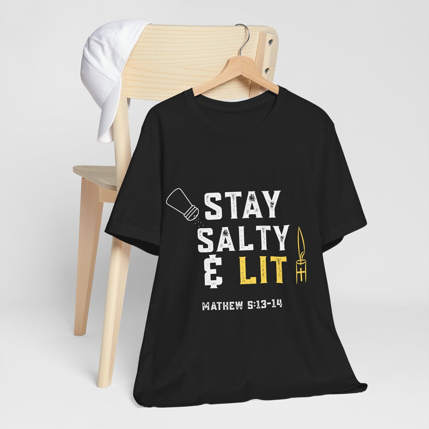 “Stay Salty & Lit” Religious T-Shirt – Bold Faith with a Biblical Twist