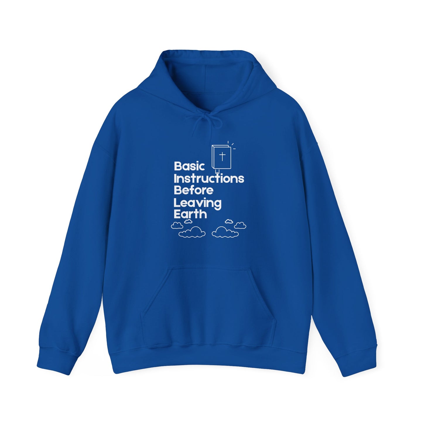 “Basic Instructions Before Leaving Earth” Religious Acronym Hoodie – Unisex Faith-Inspired Pullover