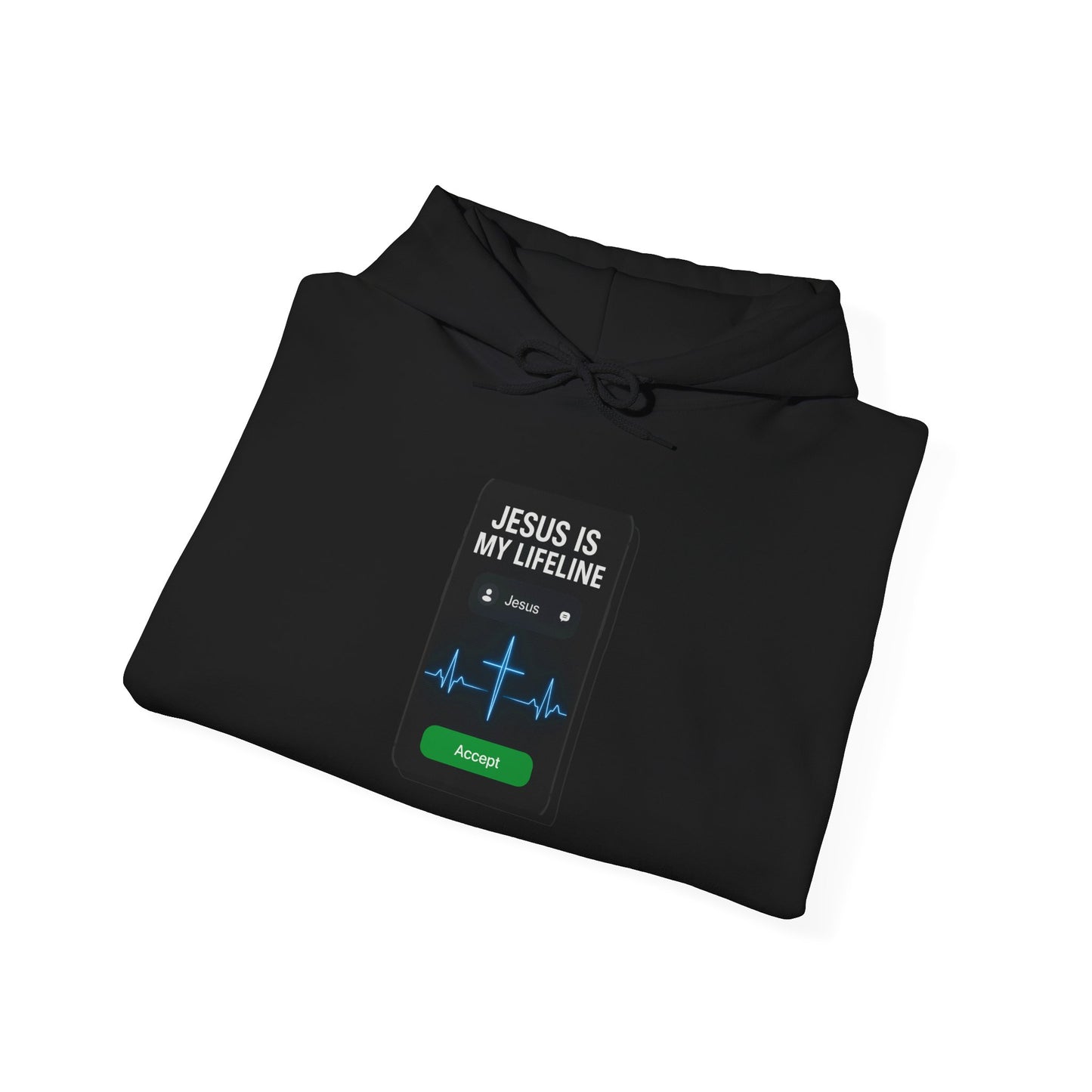 “Jesus Is My Lifeline” Crewneck Religious Hoodie – Cozy Comfort with a Powerful Message
