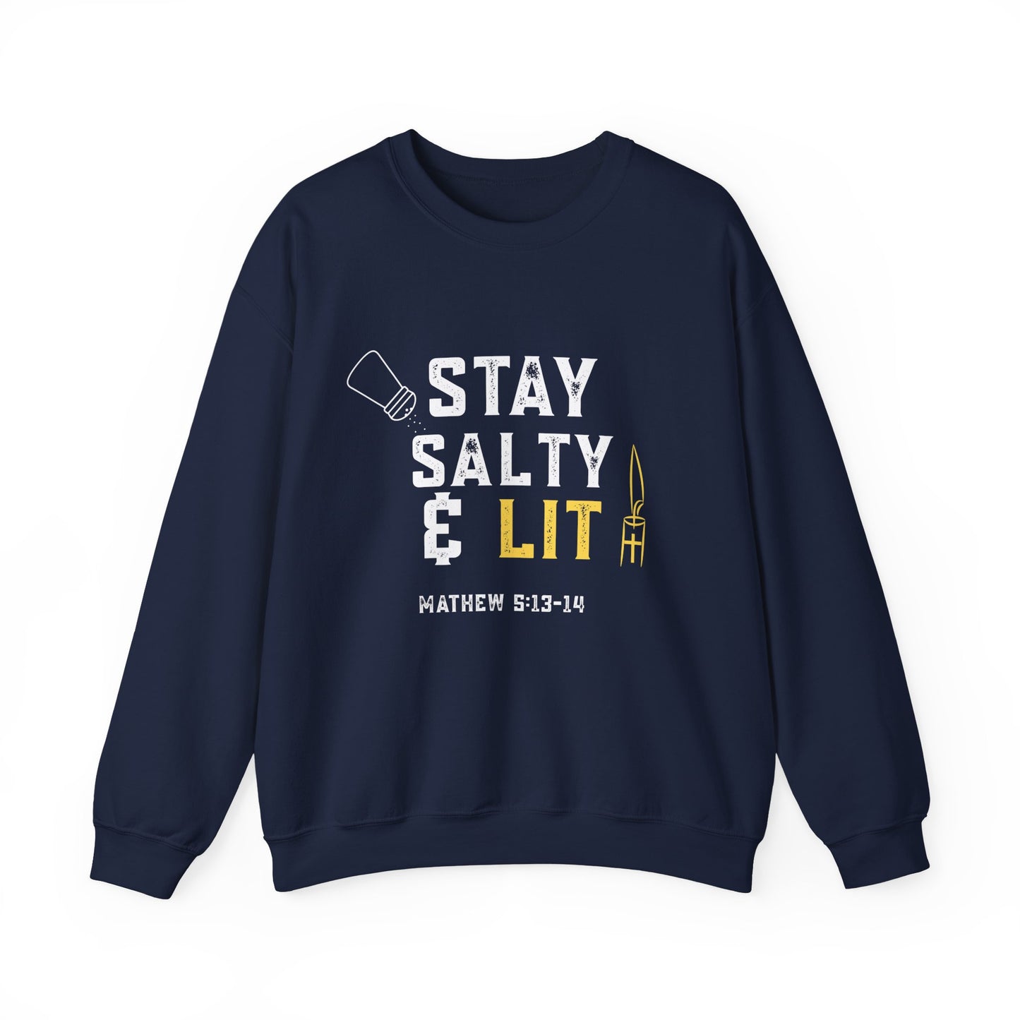 “Stay Salty & Lit” Crewneck Sweatshirt – Modern Religious Apparel