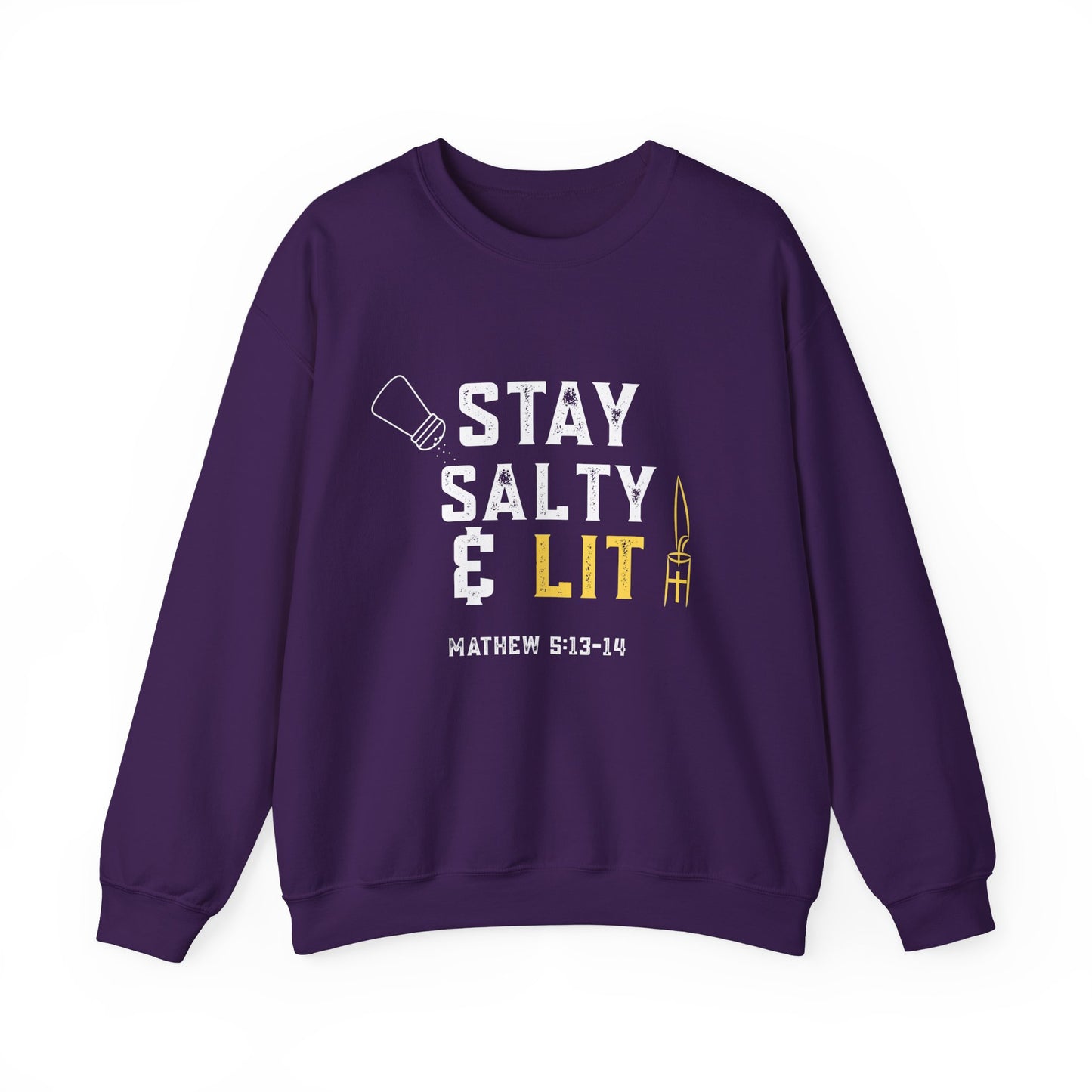 “Stay Salty & Lit” Crewneck Sweatshirt – Modern Religious Apparel