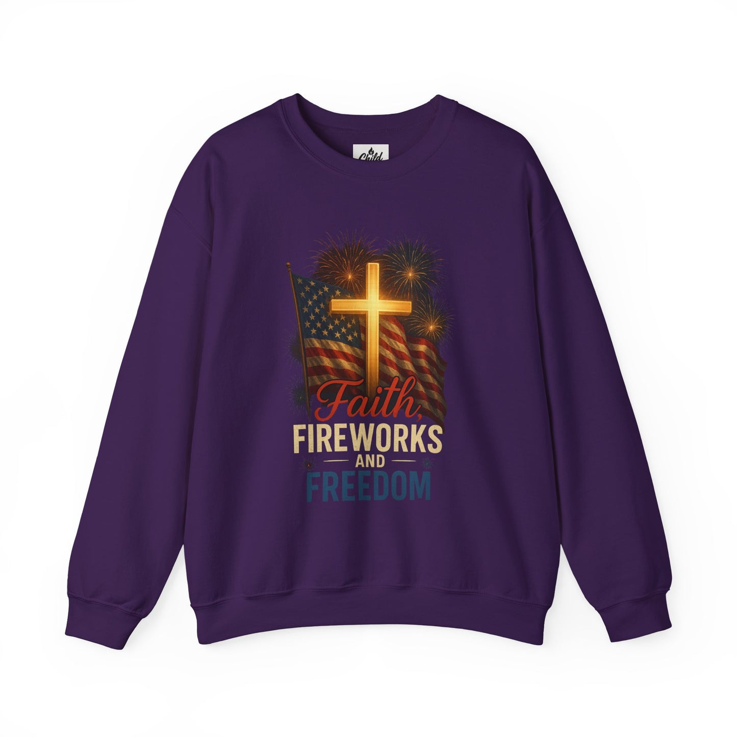 "Faith, Fireworks, and Freedom". Christian Sweatshirt