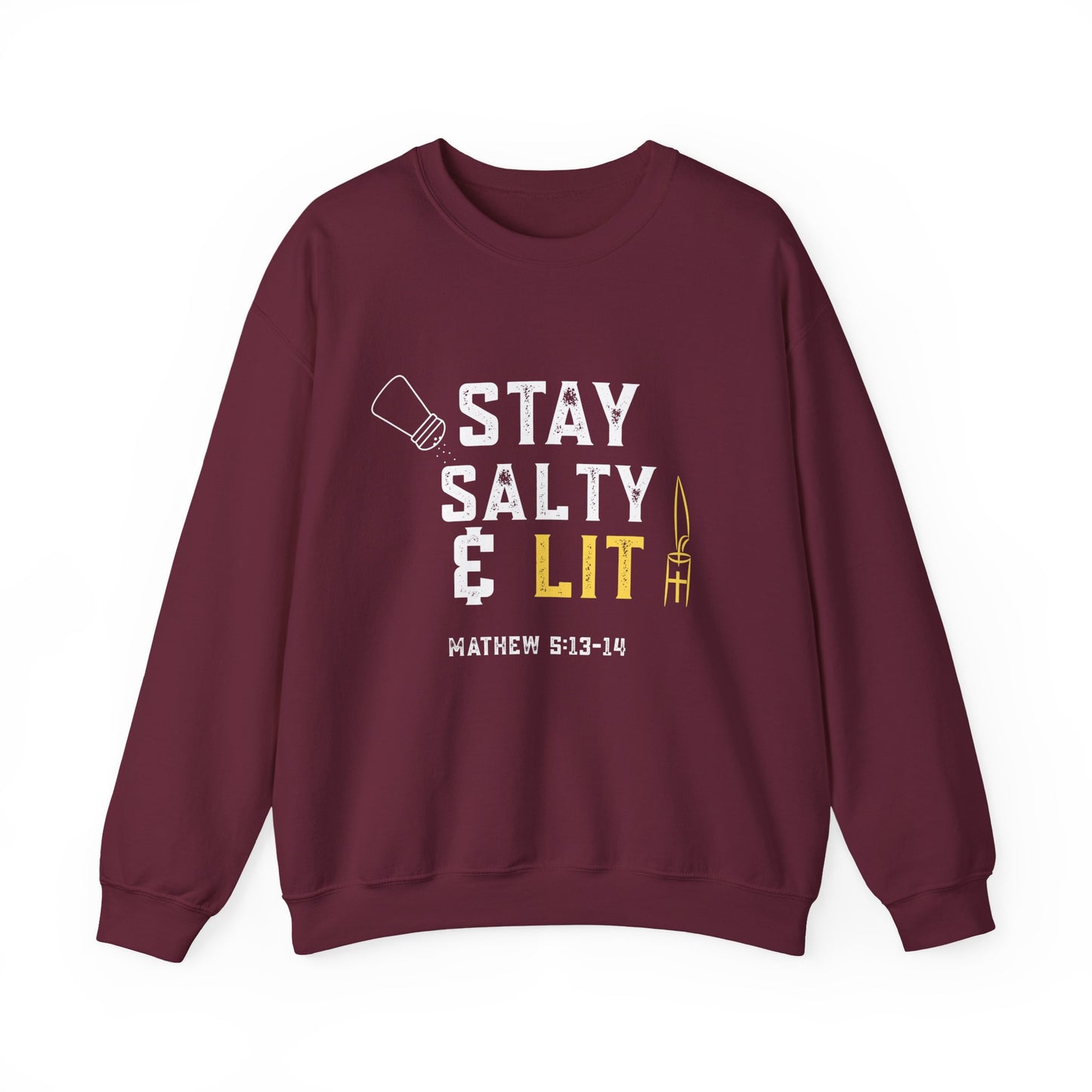 “Stay Salty & Lit” Crewneck Sweatshirt – Modern Religious Apparel