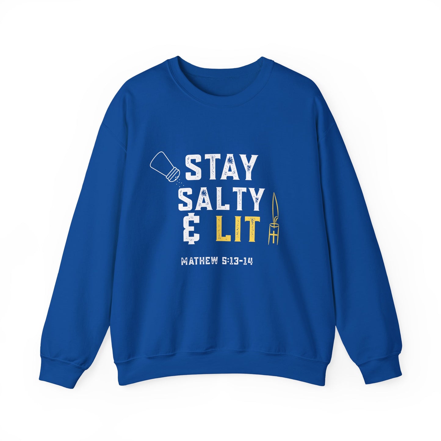 “Stay Salty & Lit” Crewneck Sweatshirt – Modern Religious Apparel