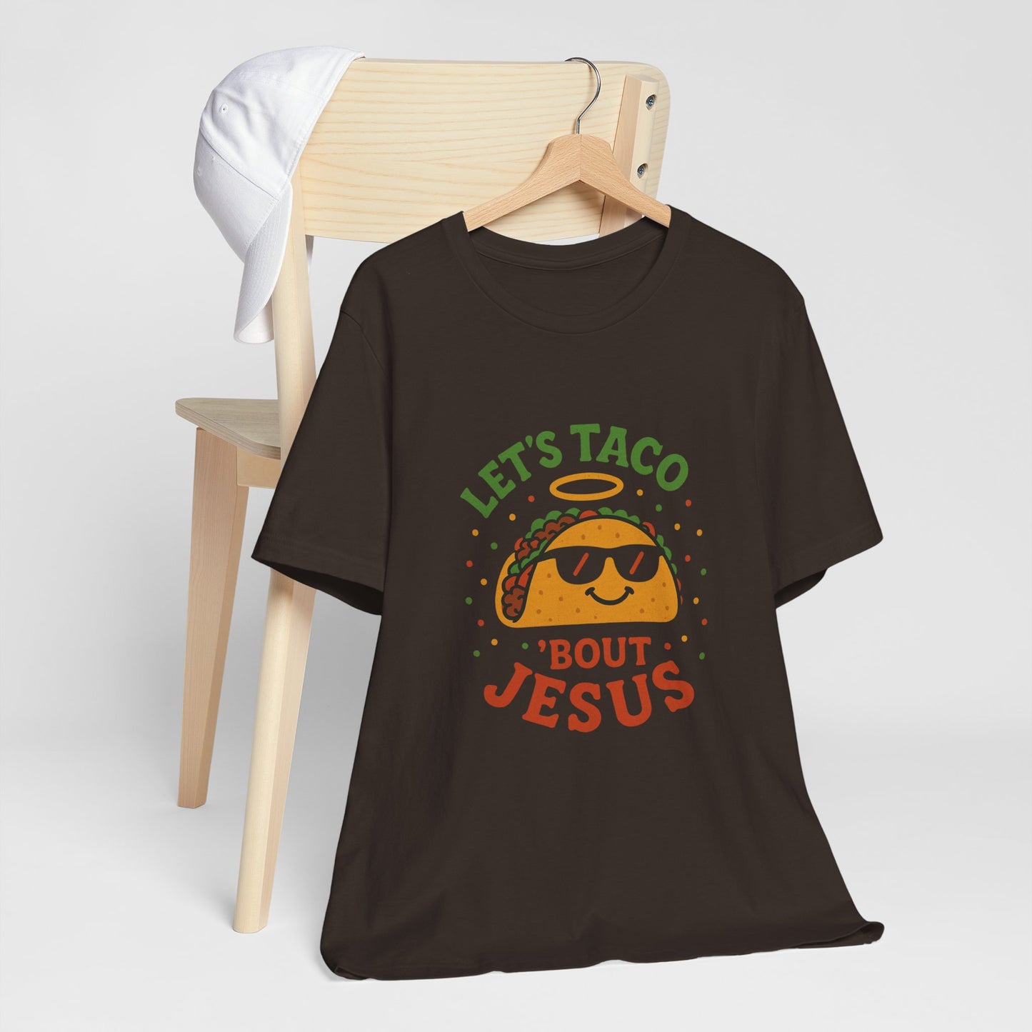 “Let’s Taco ‘Bout Jesus” Religious T-Shirt – Funny Faith-Based Graphic Tee