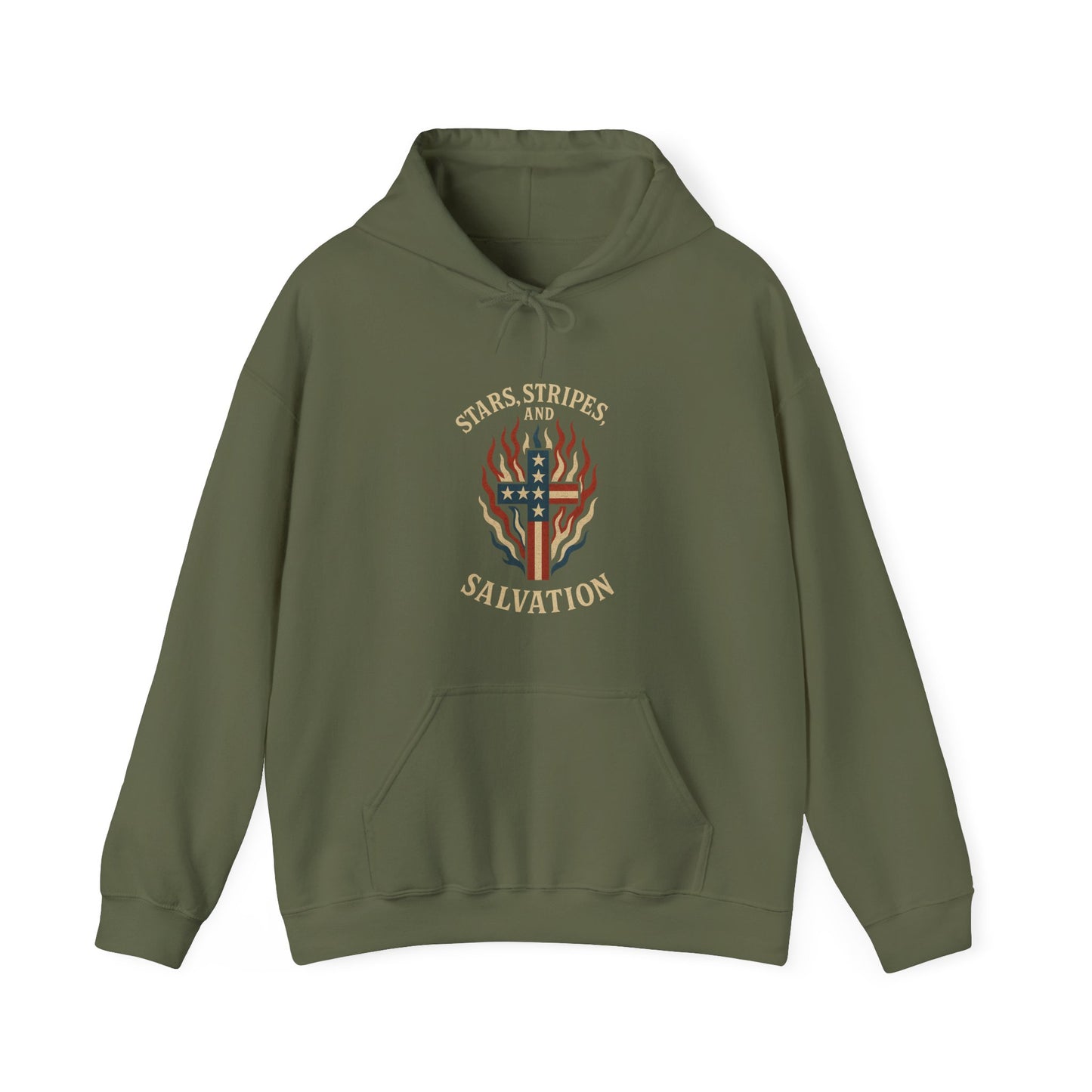 “Stars, Stripes, and Salvation” Christian Hoodie – Unisex Pullover for Faith and Freedom