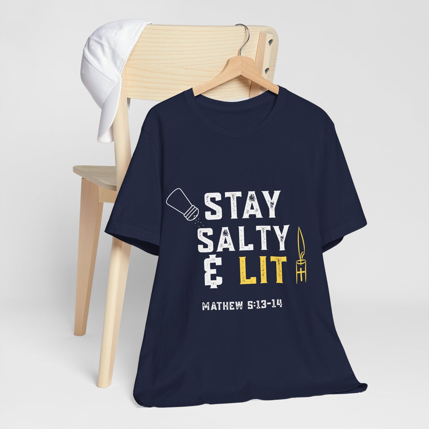 “Stay Salty & Lit” Religious T-Shirt – Bold Faith with a Biblical Twist