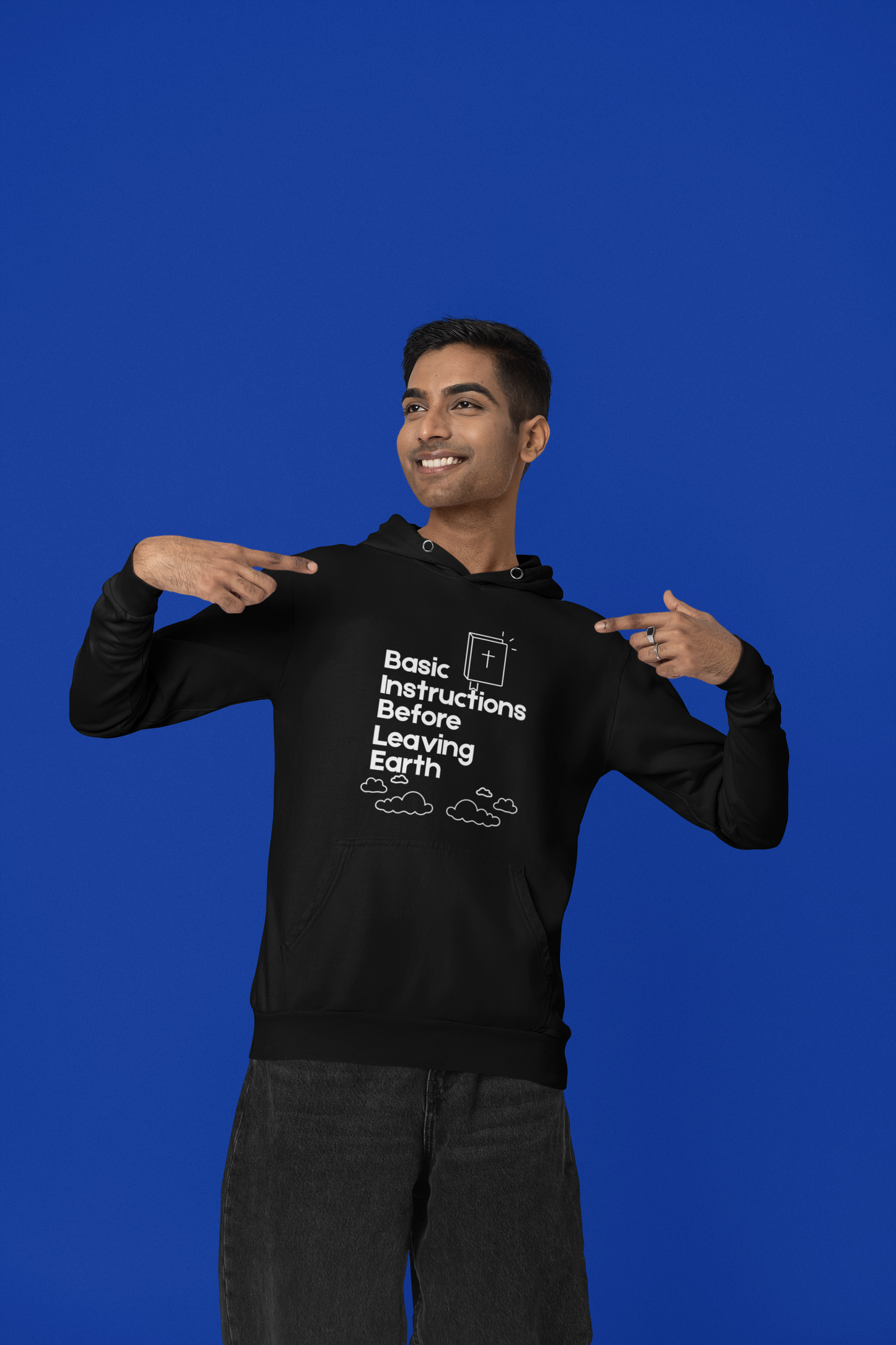 “Basic Instructions Before Leaving Earth” Religious Acronym Hoodie – Unisex Faith-Inspired Pullover