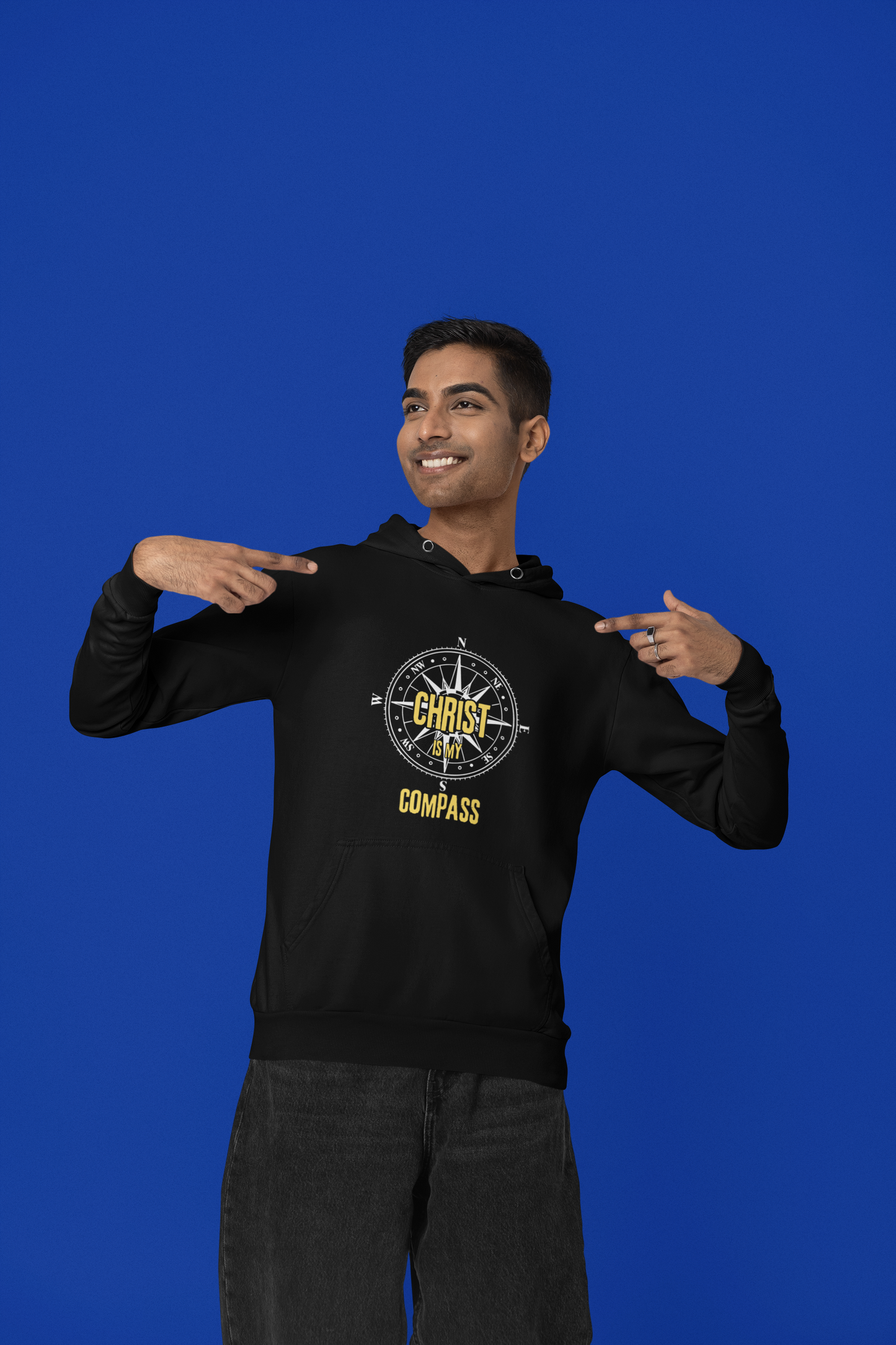 “Christ is My Compass” Unisex Religious Hoodie – Bold Faith Pullover for Everyday Inspiration