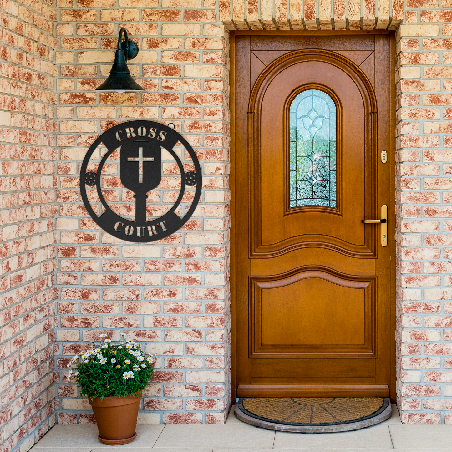 Christian_Pickleball_Gift__Cross_Court__Black_Brick_Entrance_Mockup.png