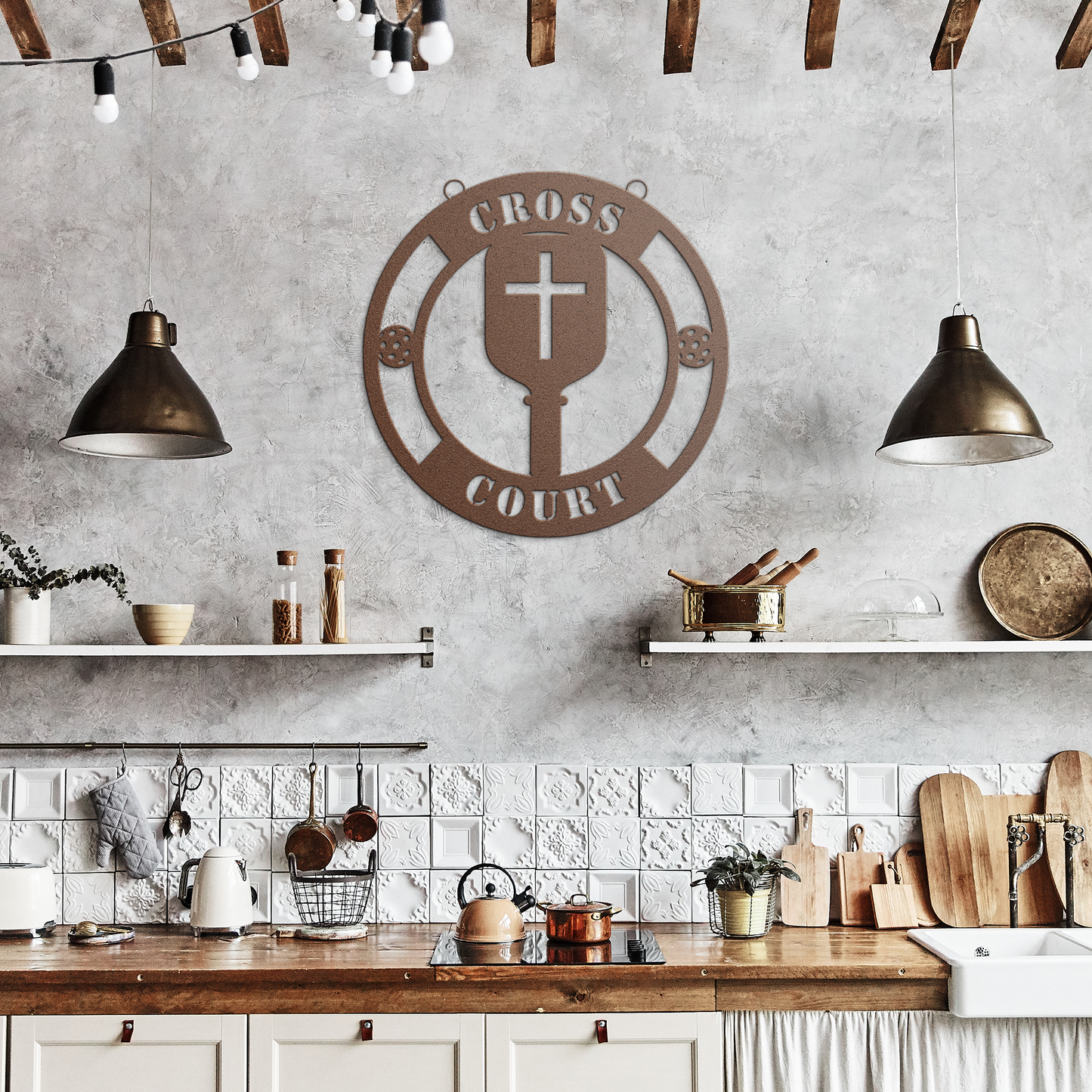 Christian_Pickleball_Gift__Cross_Court__Copper_Rustic_Kitchen_Mockup.png