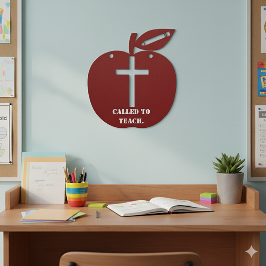 Christian Teacher Gift | Called to Teach Metal Sign | Classroom Wall Art