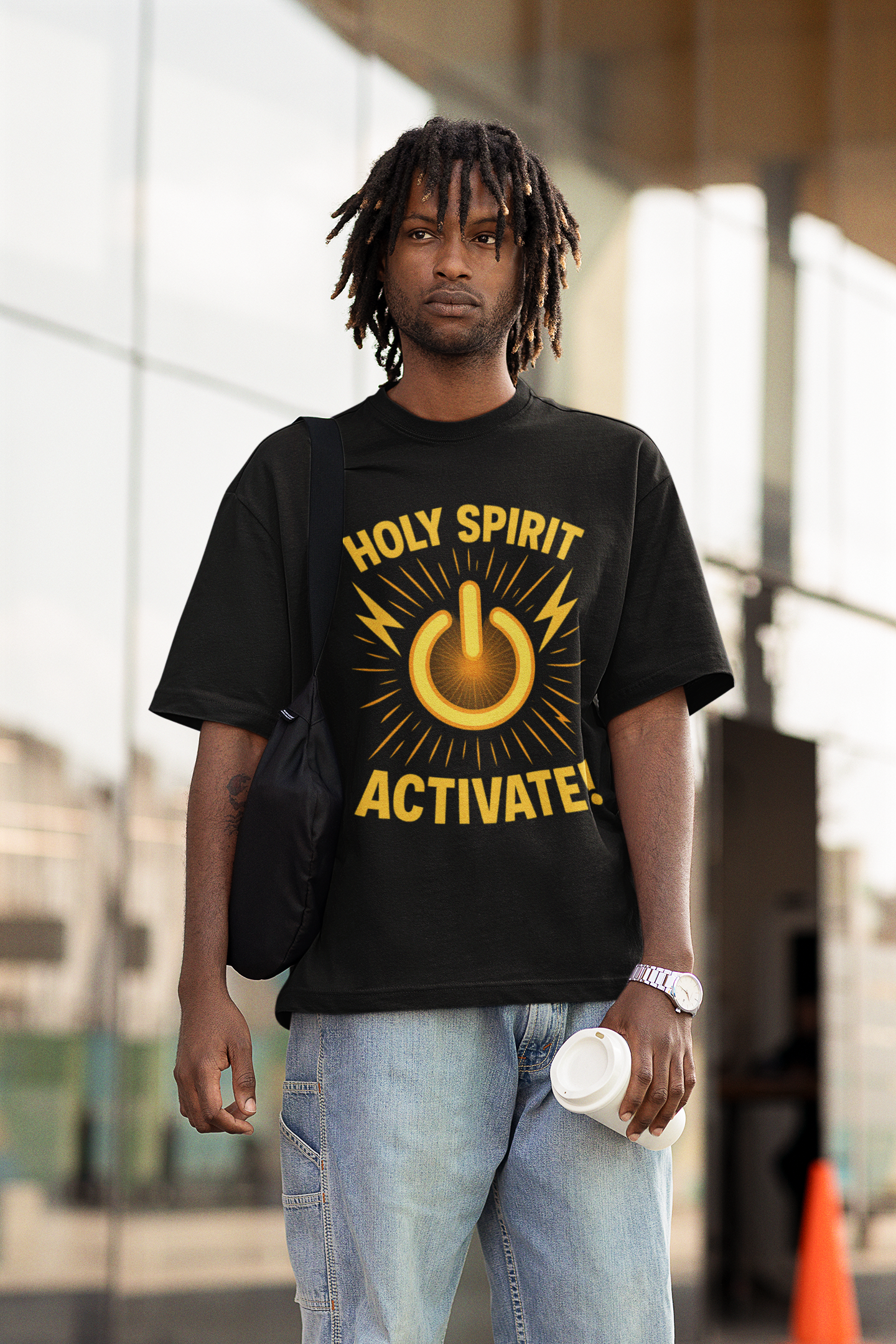"Holy Spirit Activate" . Unisex Jersey Short Sleeve Tee - Casual Christian Graphic Shirt for Positive Vibes